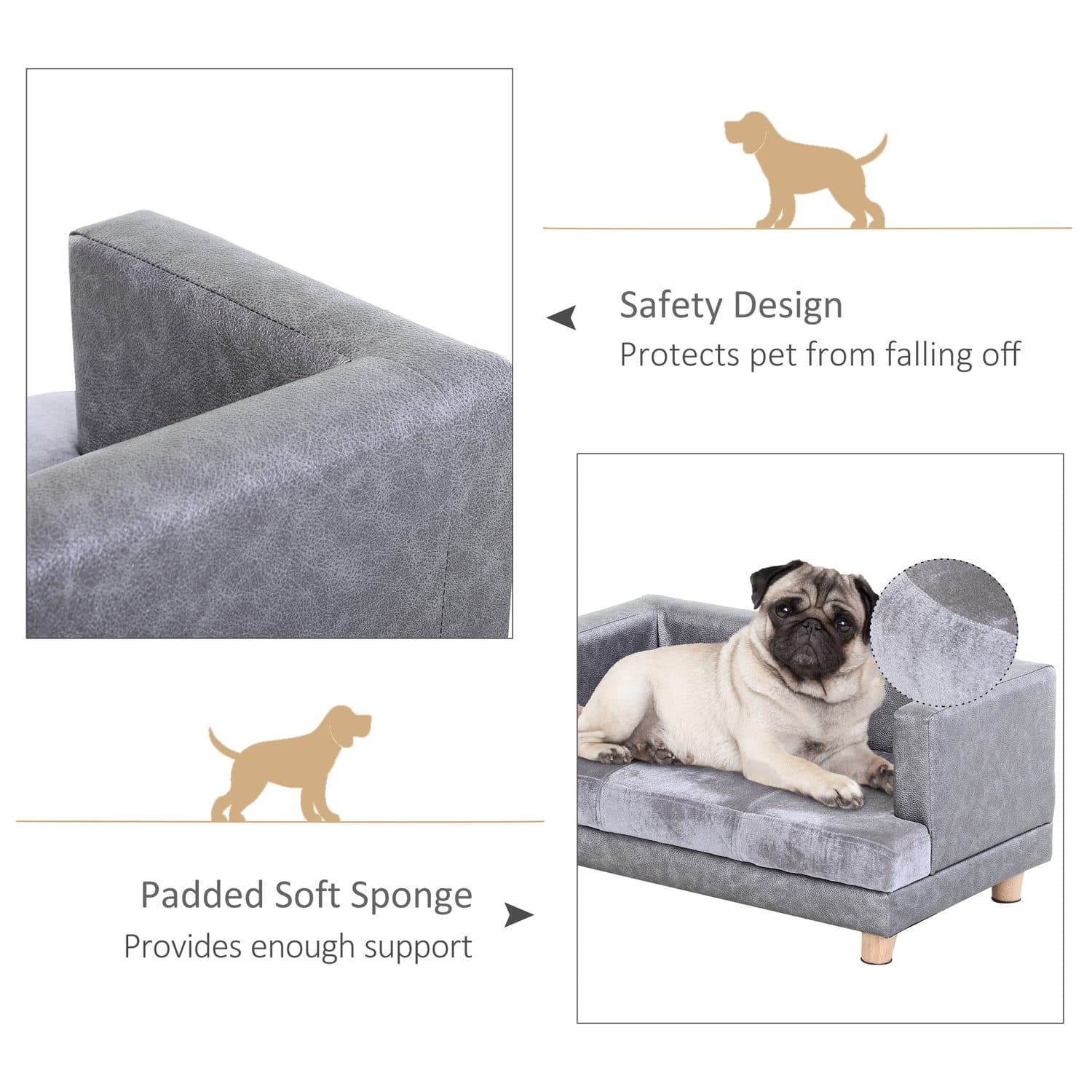 PawHut Elevated Dog Sofa - image 1
