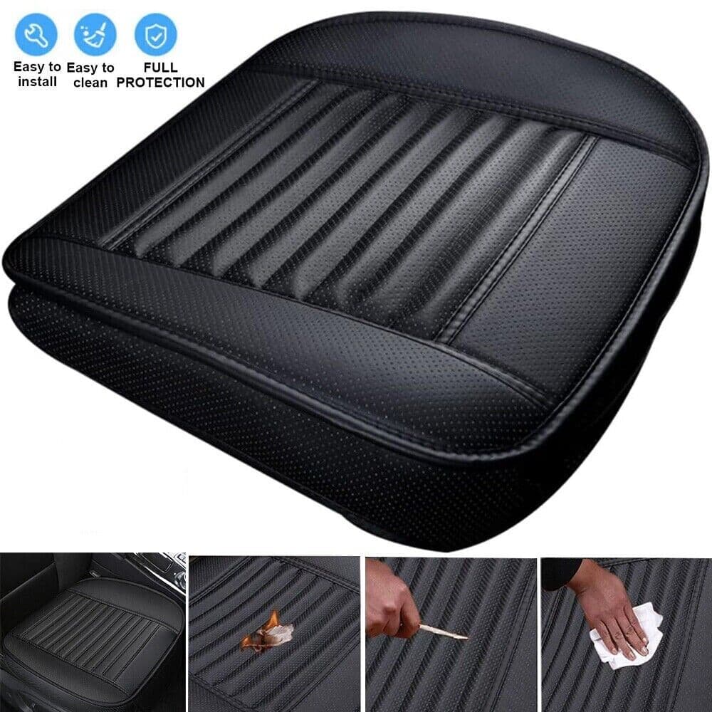 PU Leather Front Seat Cushion Pad for Year-Round Comfort - 1pcs