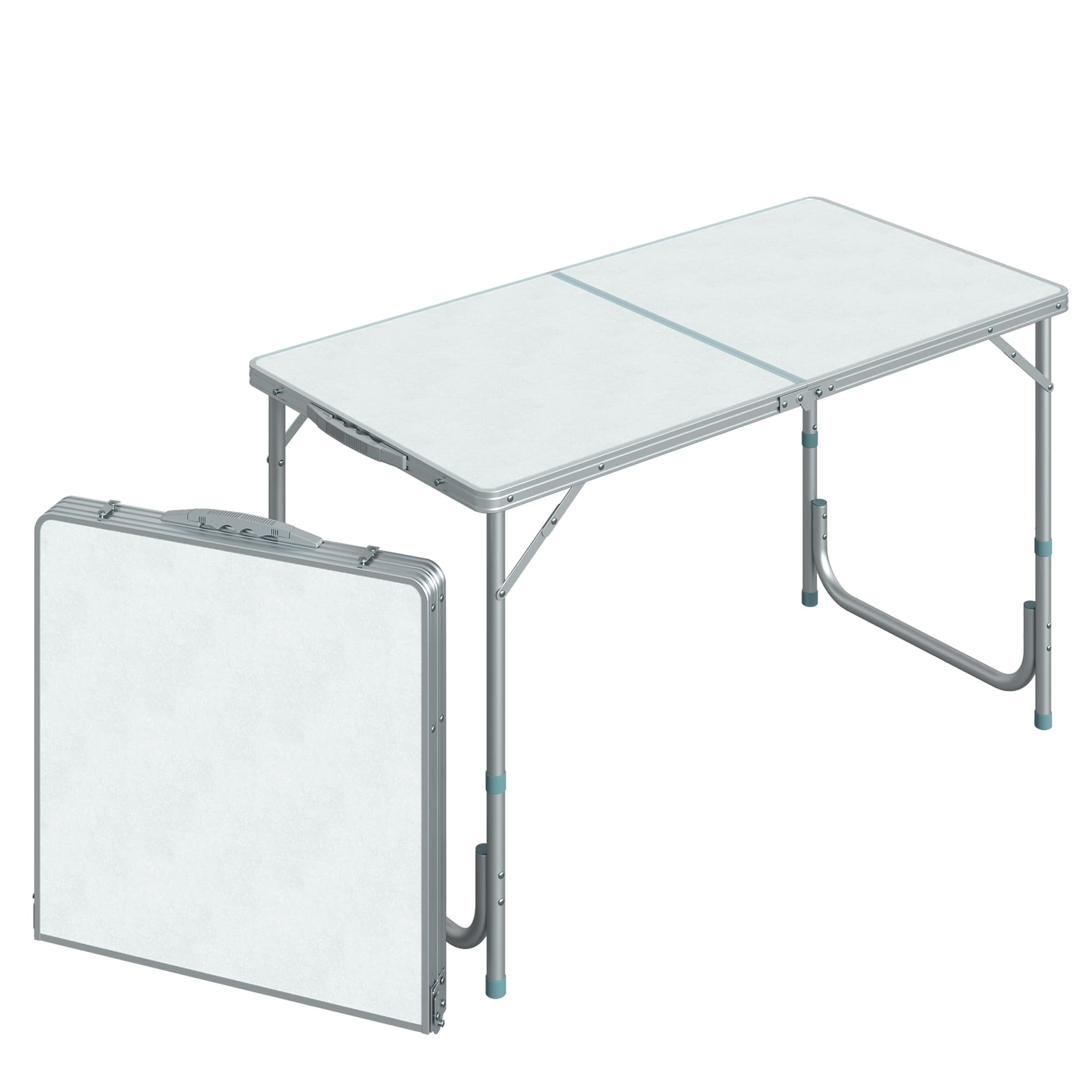 Folding table that sets up in seconds and folds flat for storage - White