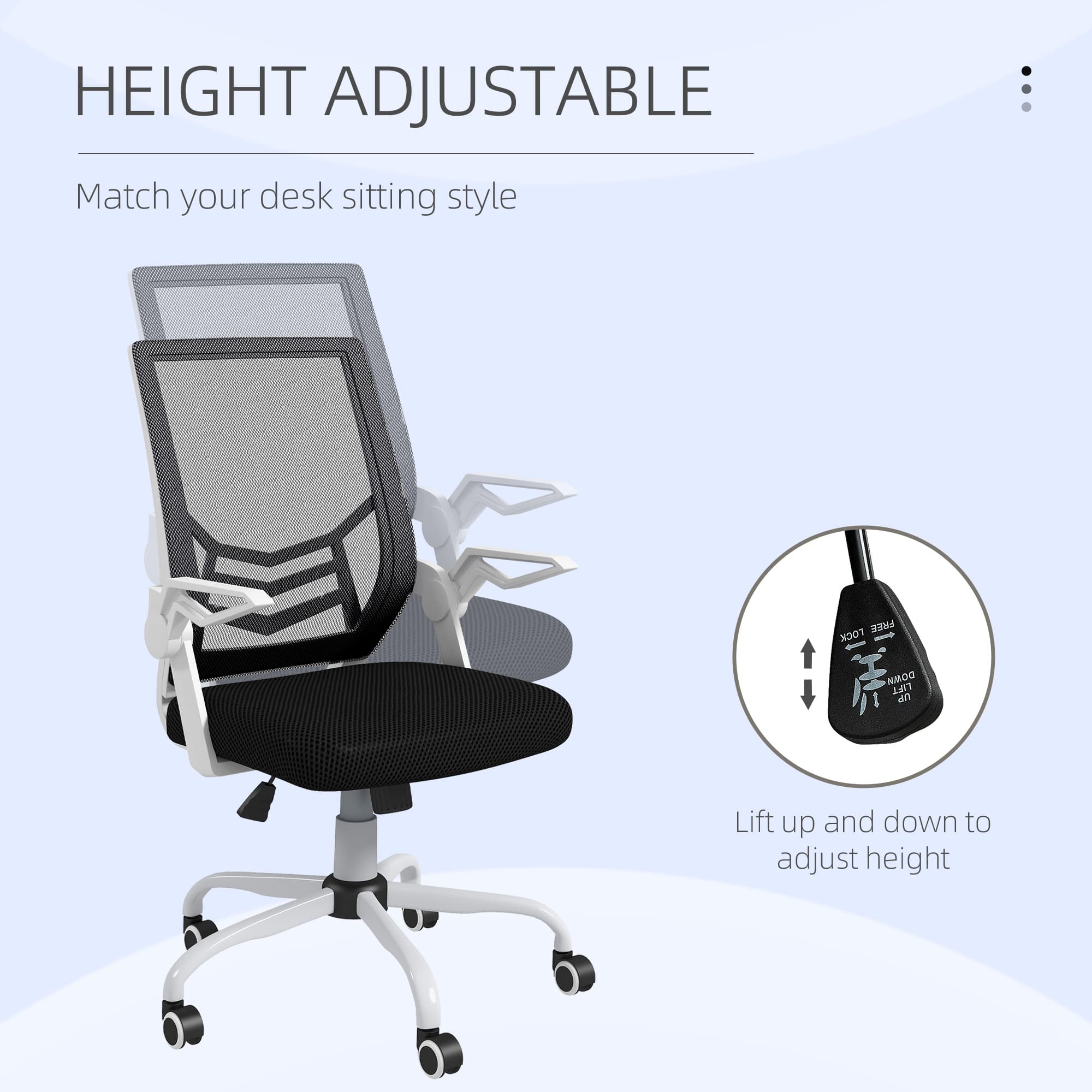 Breathable Mesh Desk Chair with Adjustable Height and Lumbar Support - image 5