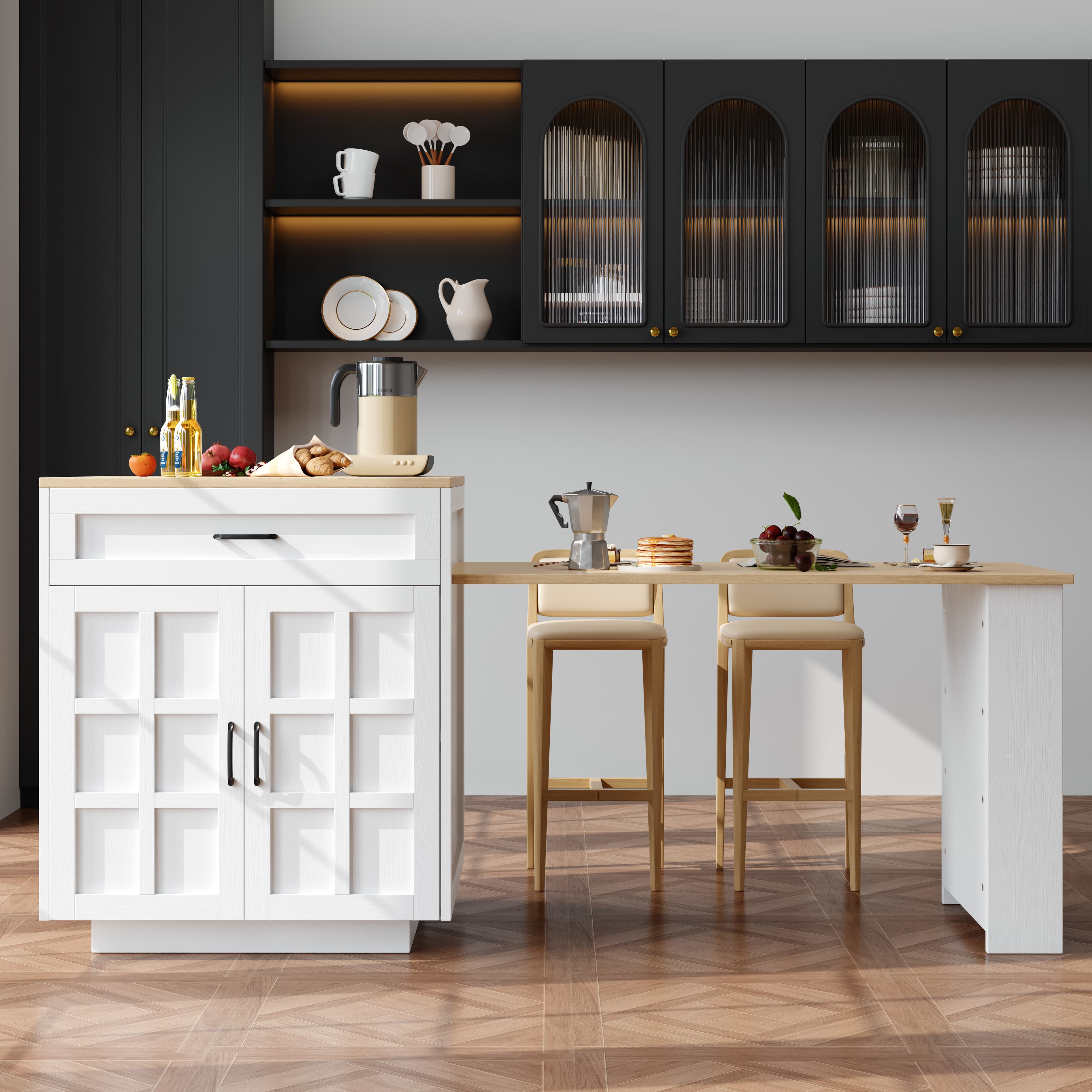 Expandable Kitchen Island Table with Smart Storage - image 5