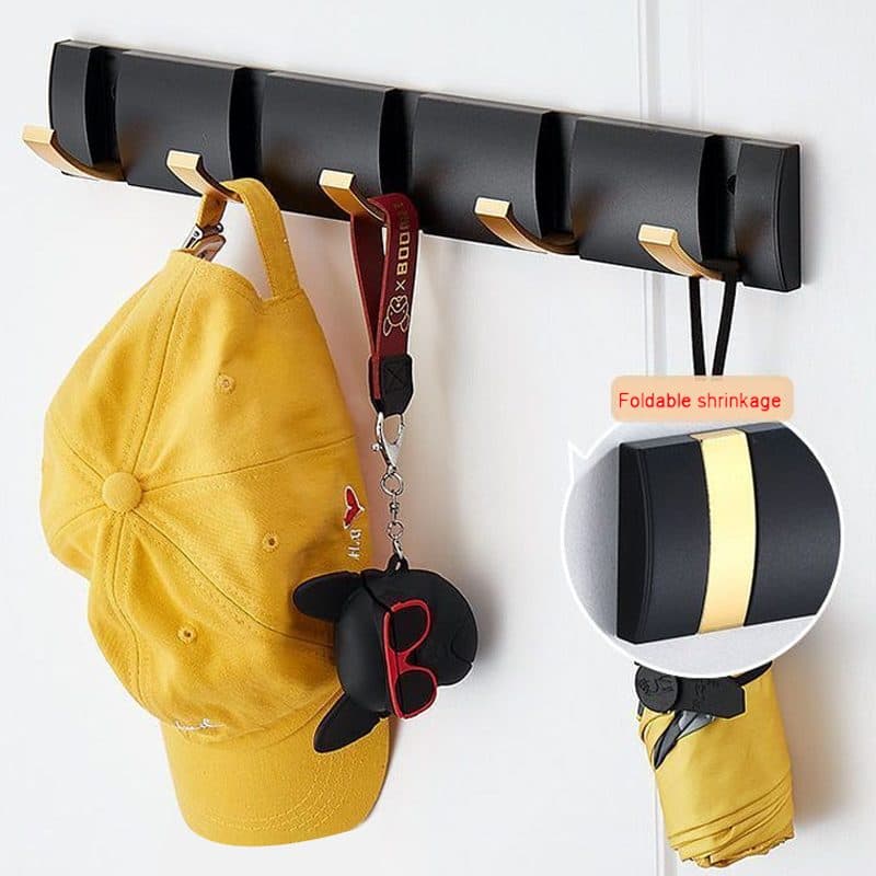 Wall Mounted Coat Rack with 5 Smart, Foldable Hooks - Default
