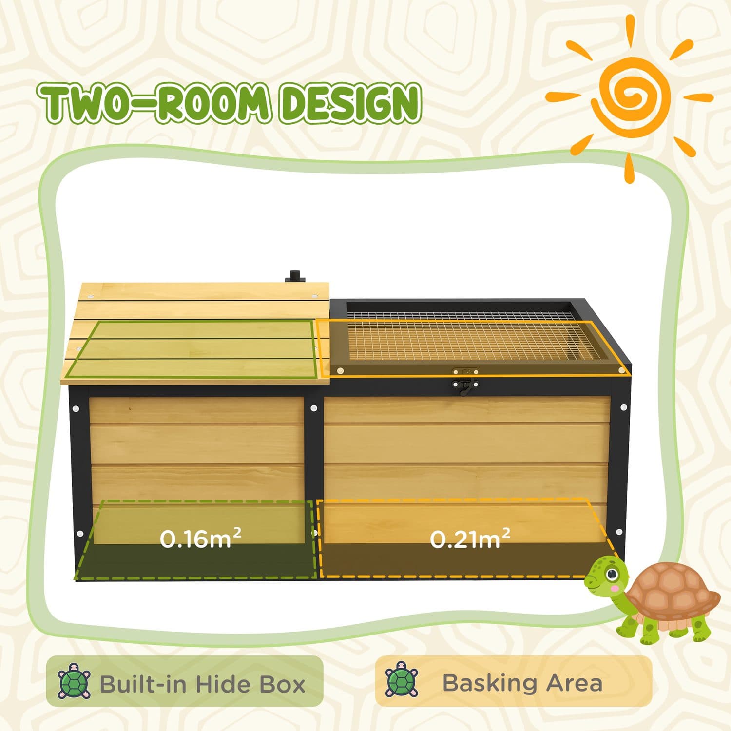 PawHut Wooden Tortoise House and Shelter - image 2