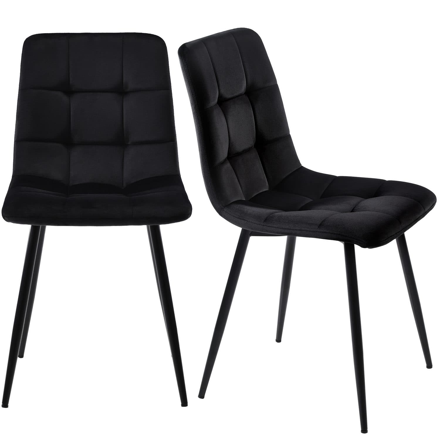 Modern Black Marble Effect Dining Table & Velvet Chairs - image 1