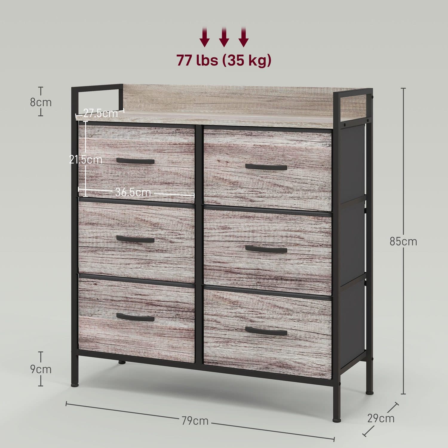 Rustic Six Drawer Storage Chest for Bedrooms - image 3