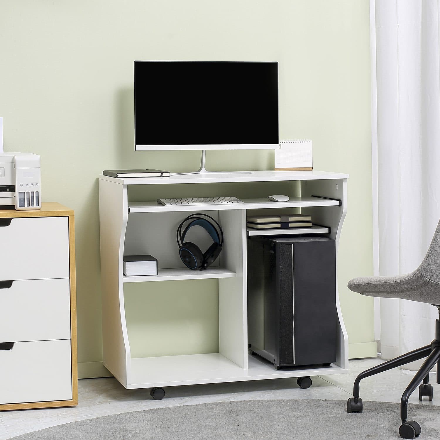 Mobile White Work Desk - image 5