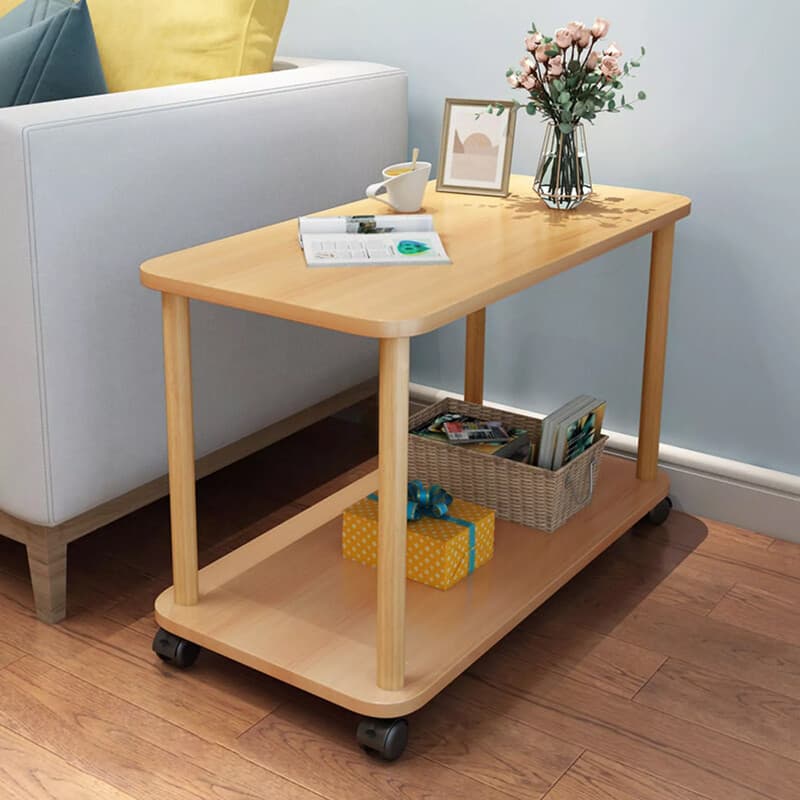 Rolling 2-Tier Side Table for Sofa and Living Room - image 3