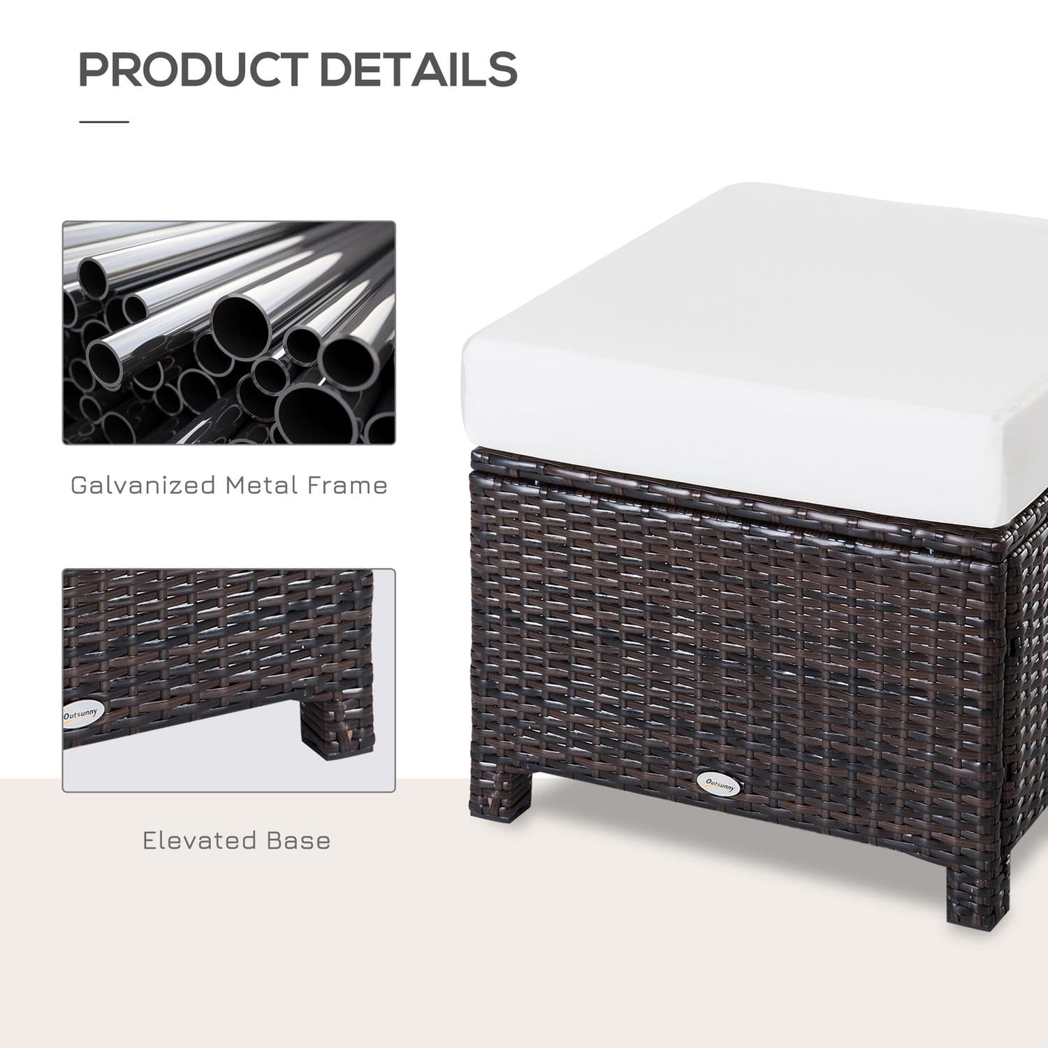 Relax in Style with this Premium Brown Rattan Garden Footstool - image 3