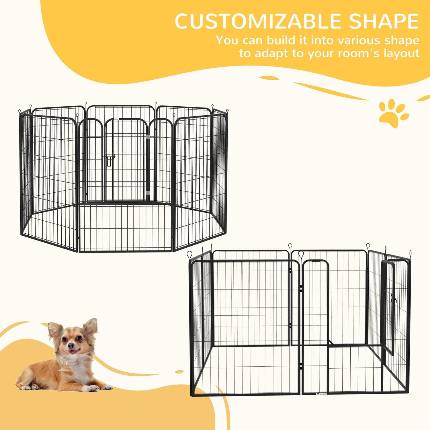 PawHut 8 Panel Heavy Duty Playpen with Ground Stakes - image 2