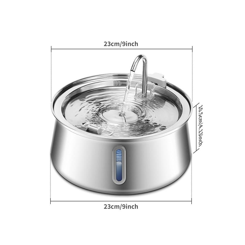4L Stainless Steel Pet Water Fountain with LED & Multi-Filter - image 1