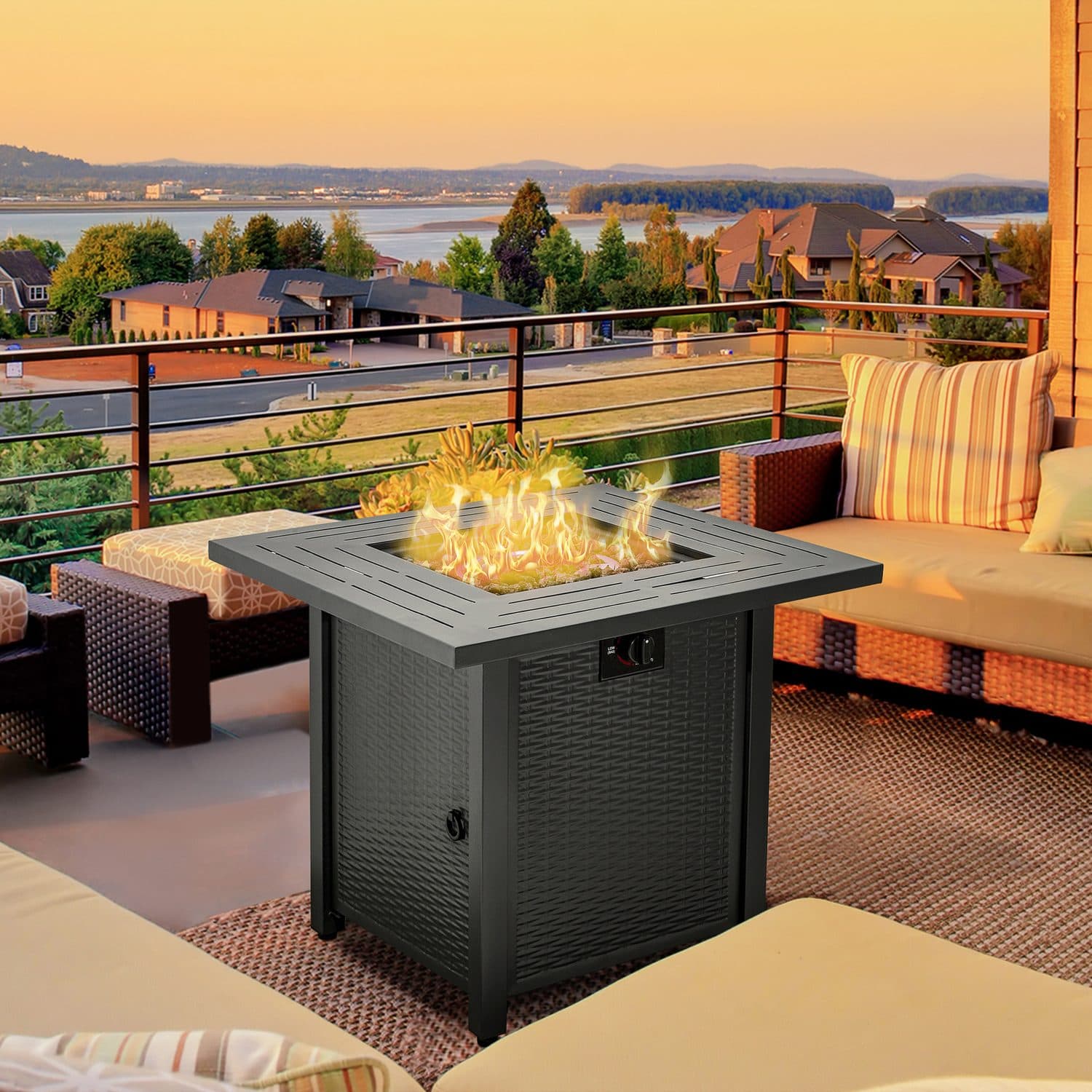 40000 BTU Rattan Fire Pit Table - image 4