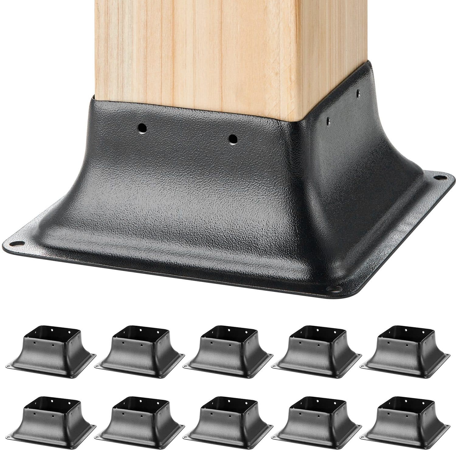 10 Steel Post Base Brackets for Decking and Rails - TTLZDZTG44YC80XUOV0