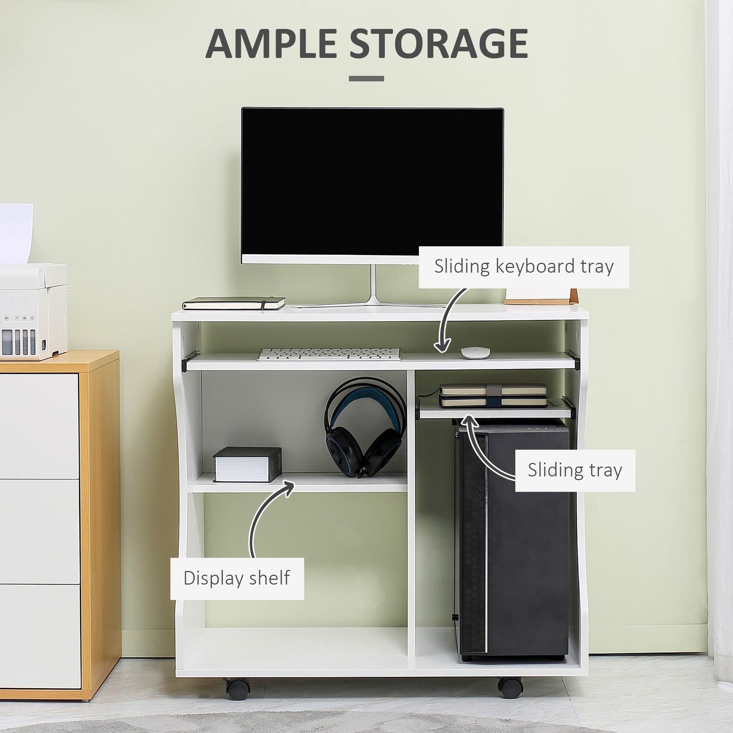 Mobile White Work Desk - image 2