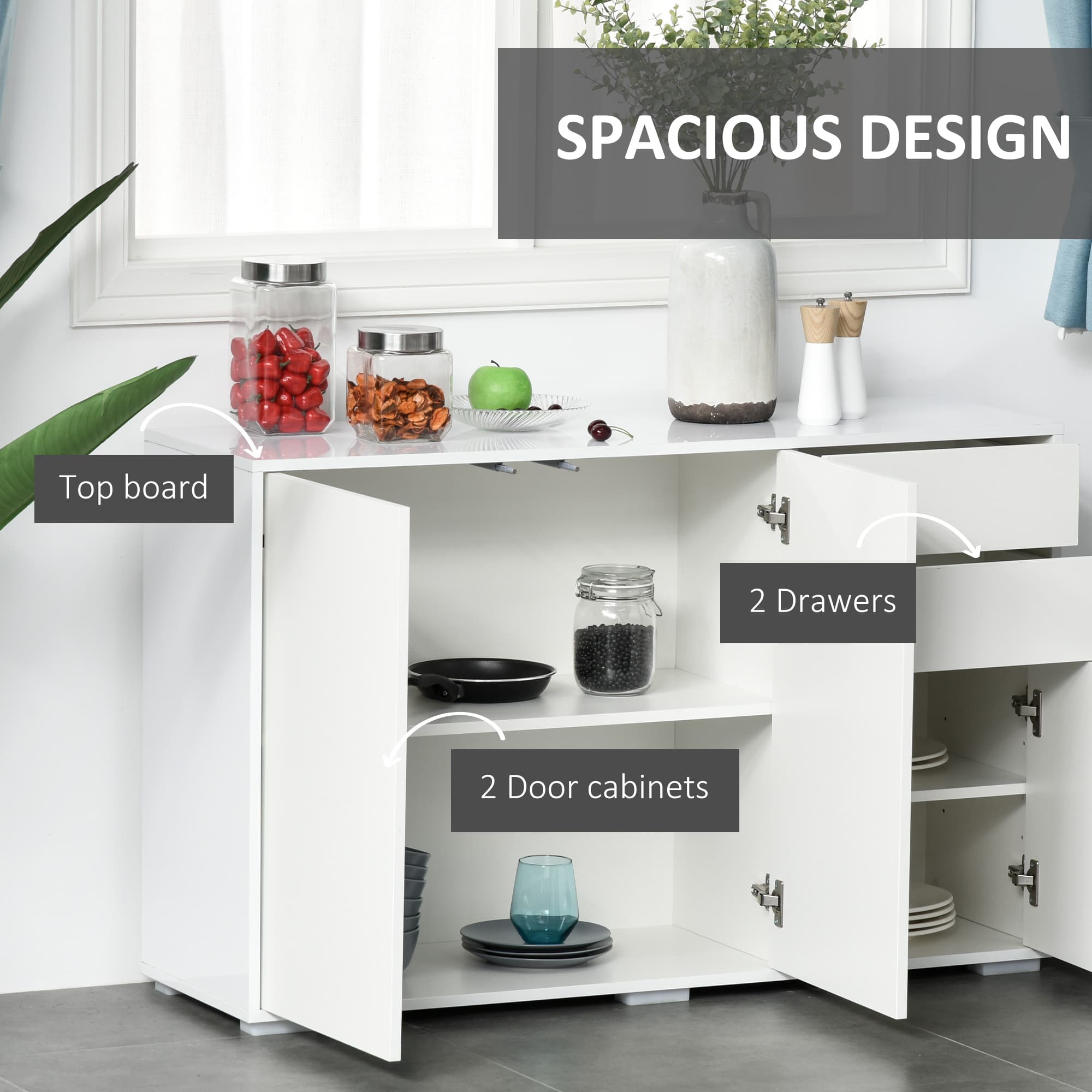 Sleek White High Gloss Sideboard - image 4