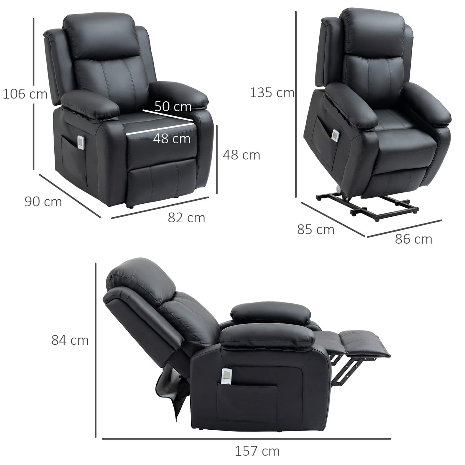 Black Power Lift Massage Chair - image 1