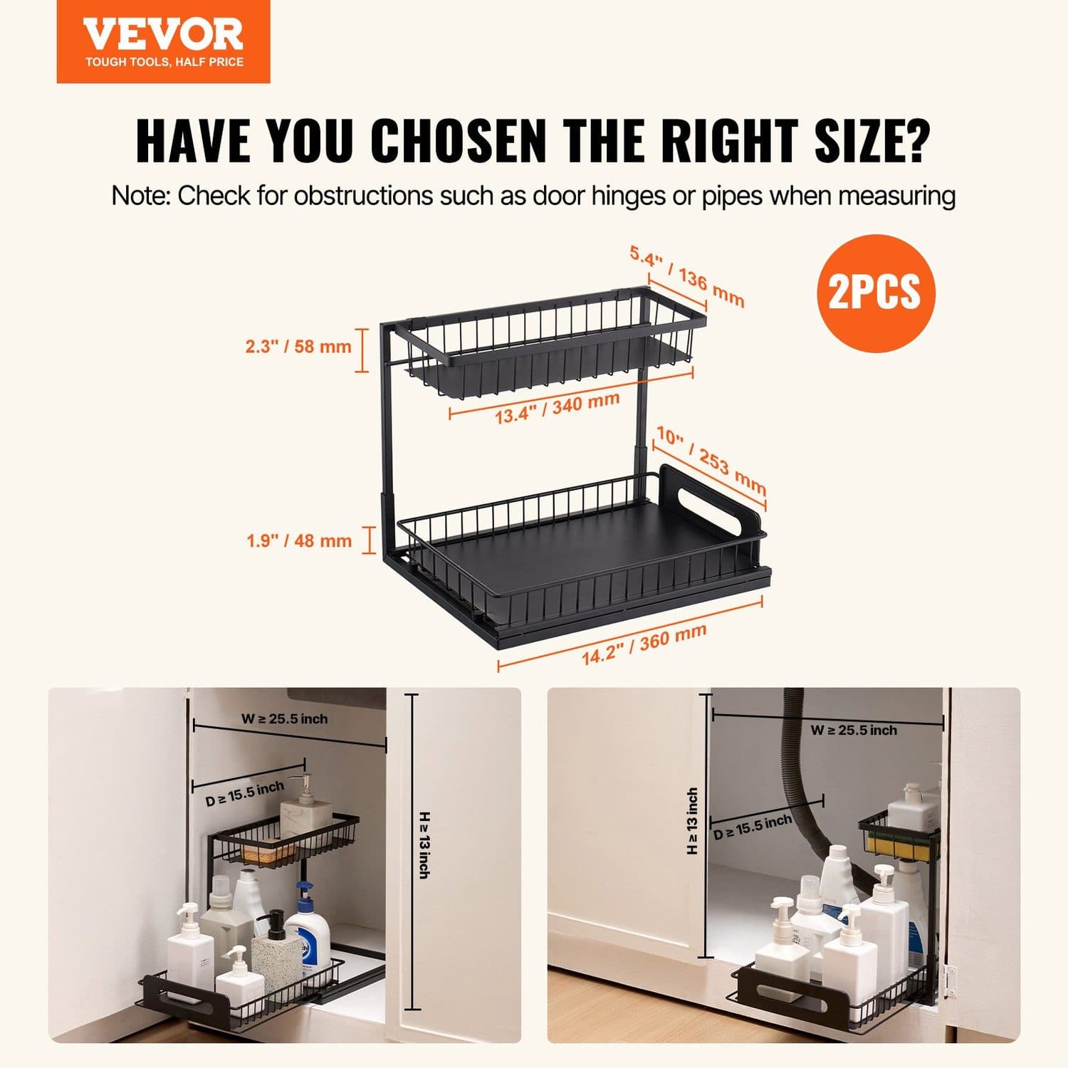 2-Tier Pull Out Organiser for Under Sink & Cabinet Storage - image 4