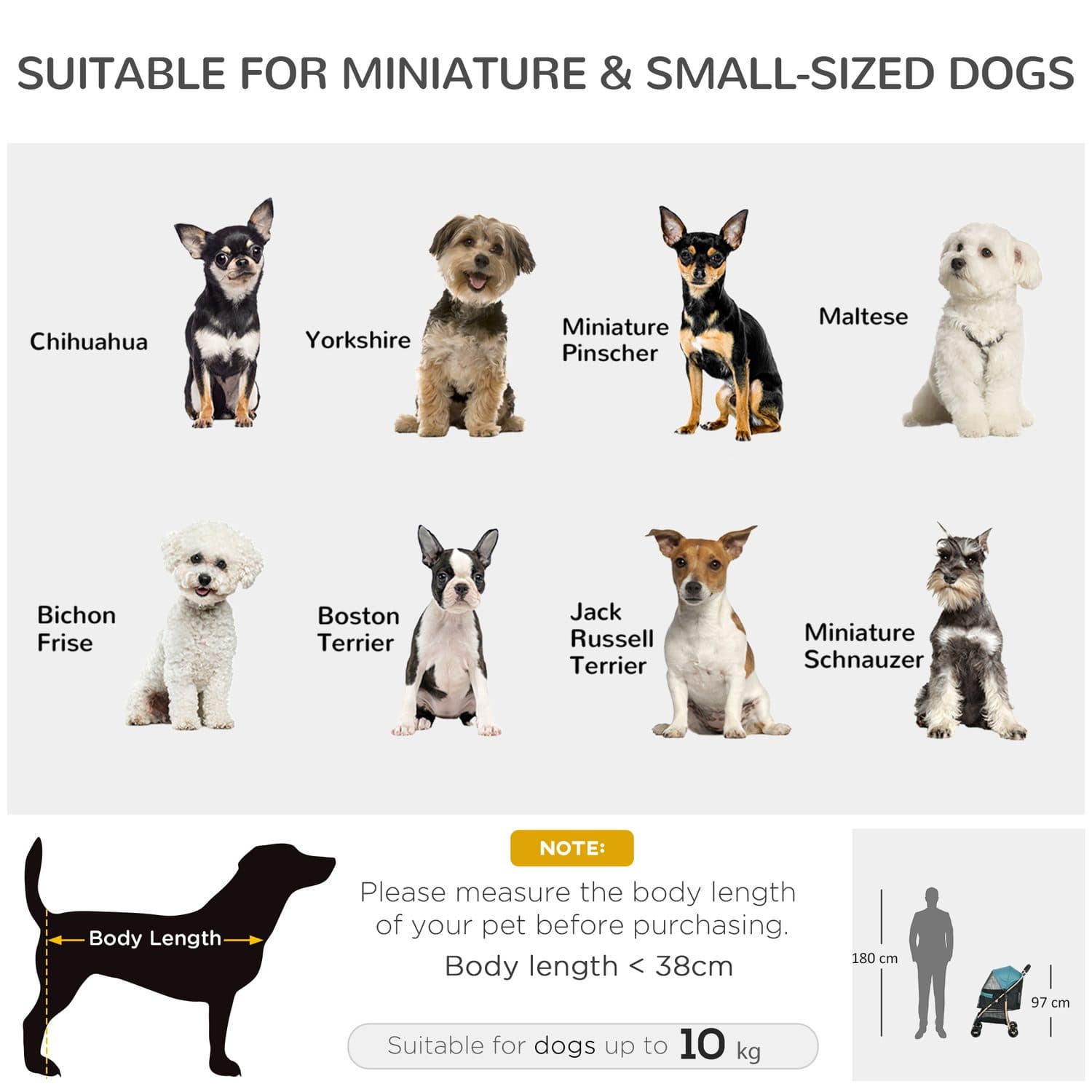 PawHut Pet Stroller for Small Dogs, Dark Green - image 5