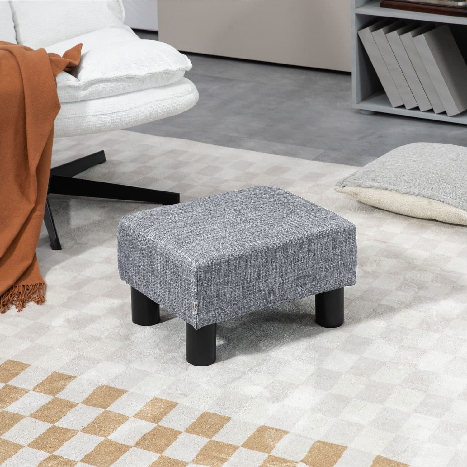 Compact Grey Footstool Ottoman for Everyday Comfort - image 4