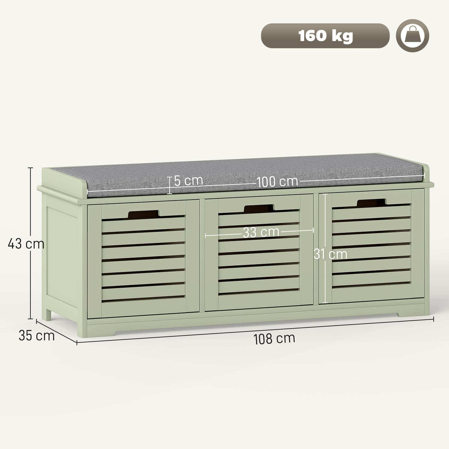 Green Shoe Storage Bench - image 5