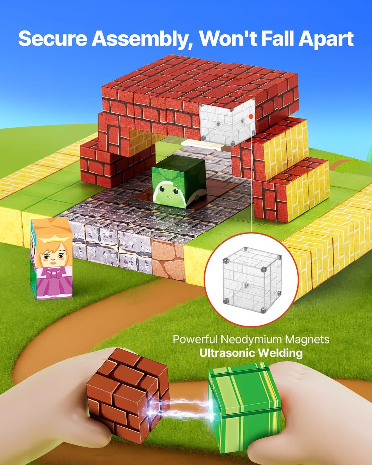 100 Piece Magnetic Building Blocks Set for Kids - image 4