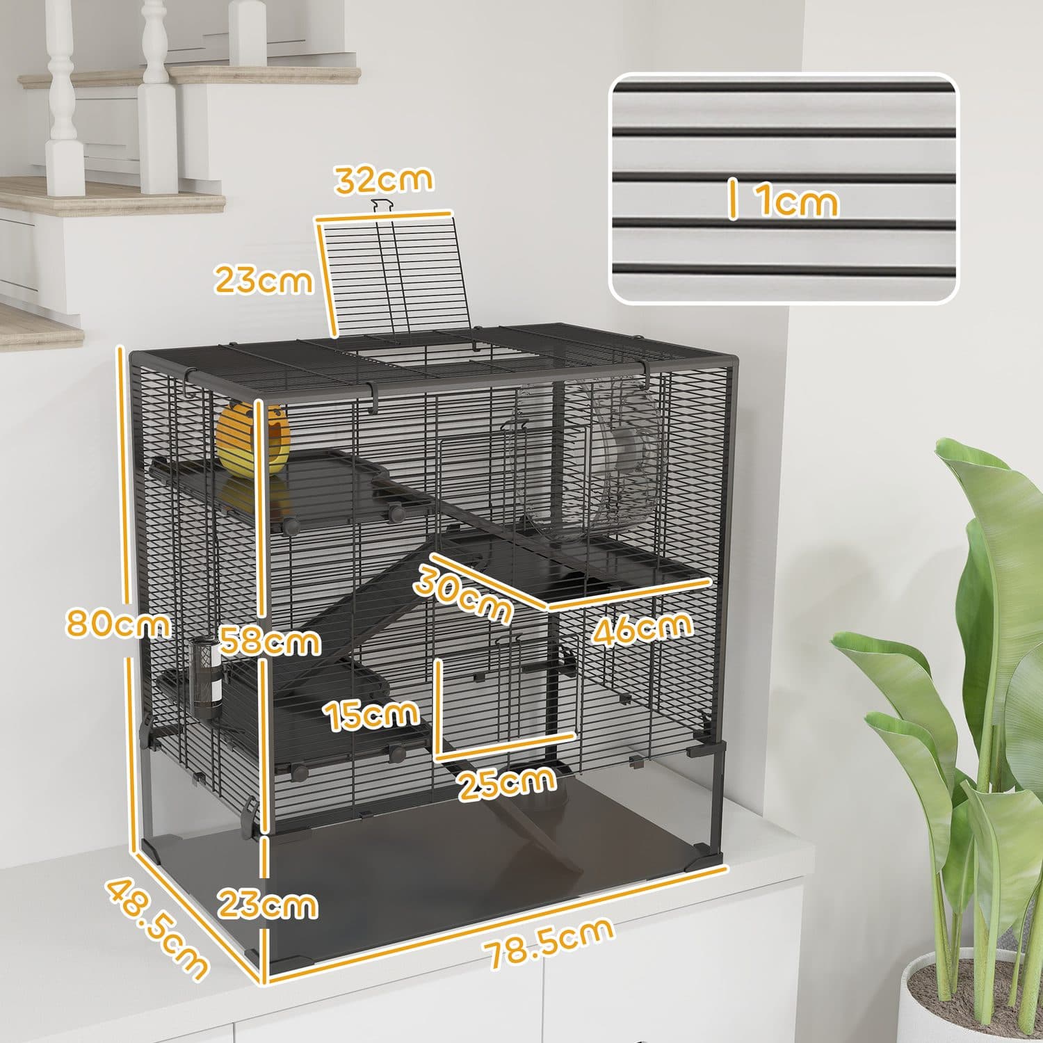PawHut Four-Tier Hamster Cage with Deep Glass Bottom - image 4
