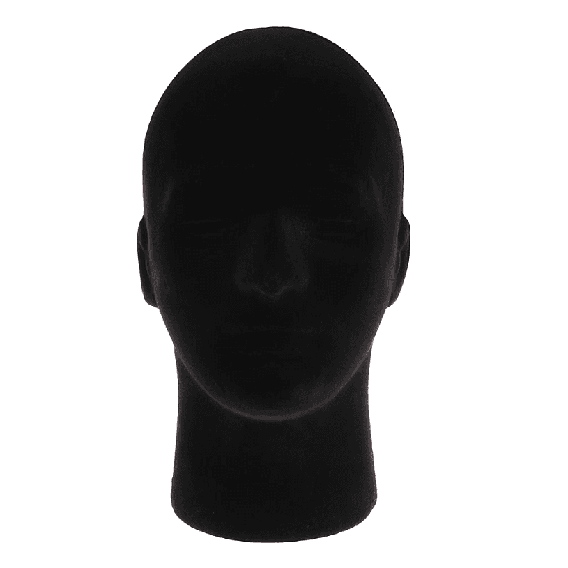 Professional Mannequin Display Head in Black Foam - Default