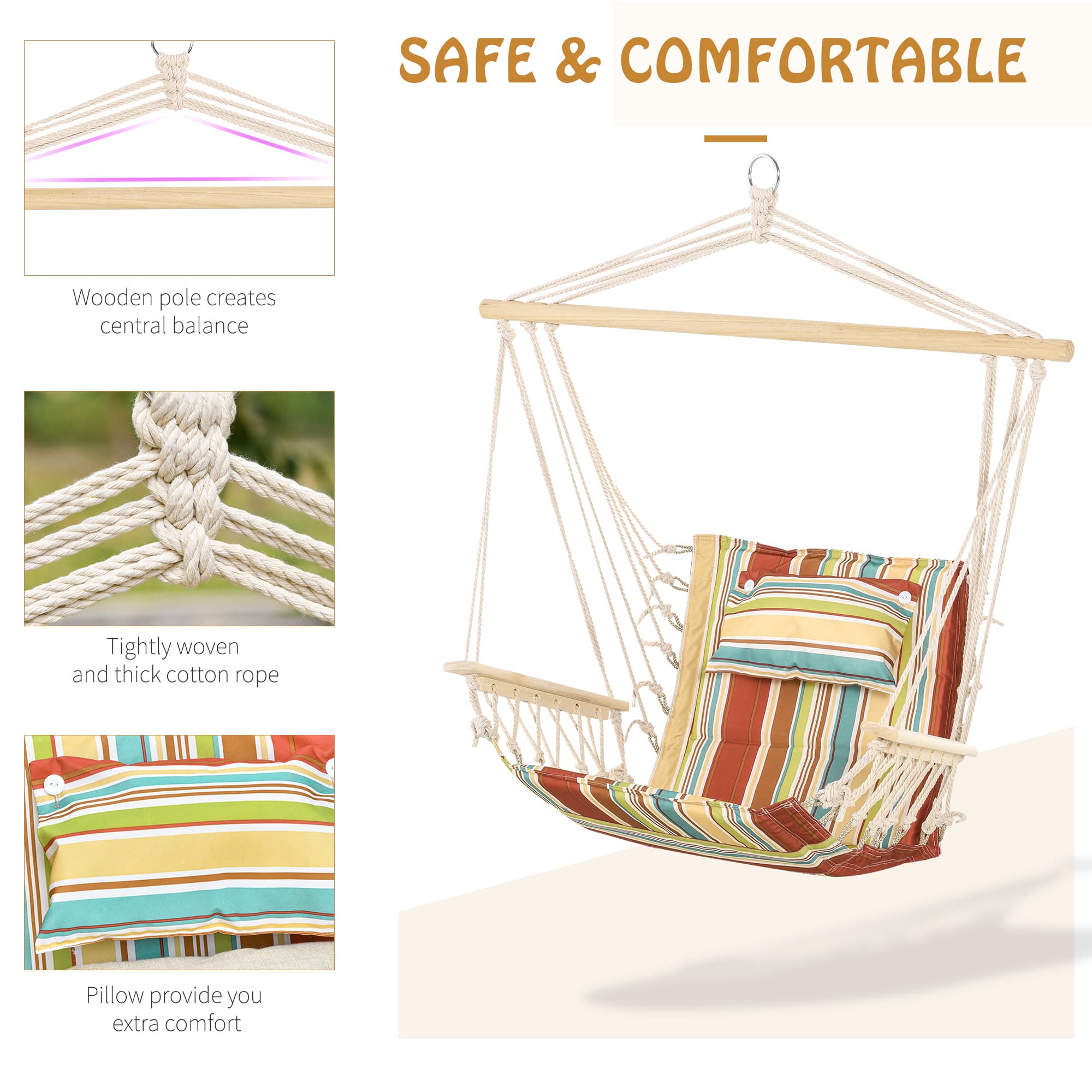 Sink into a colourful hanging hammock chair - image 3