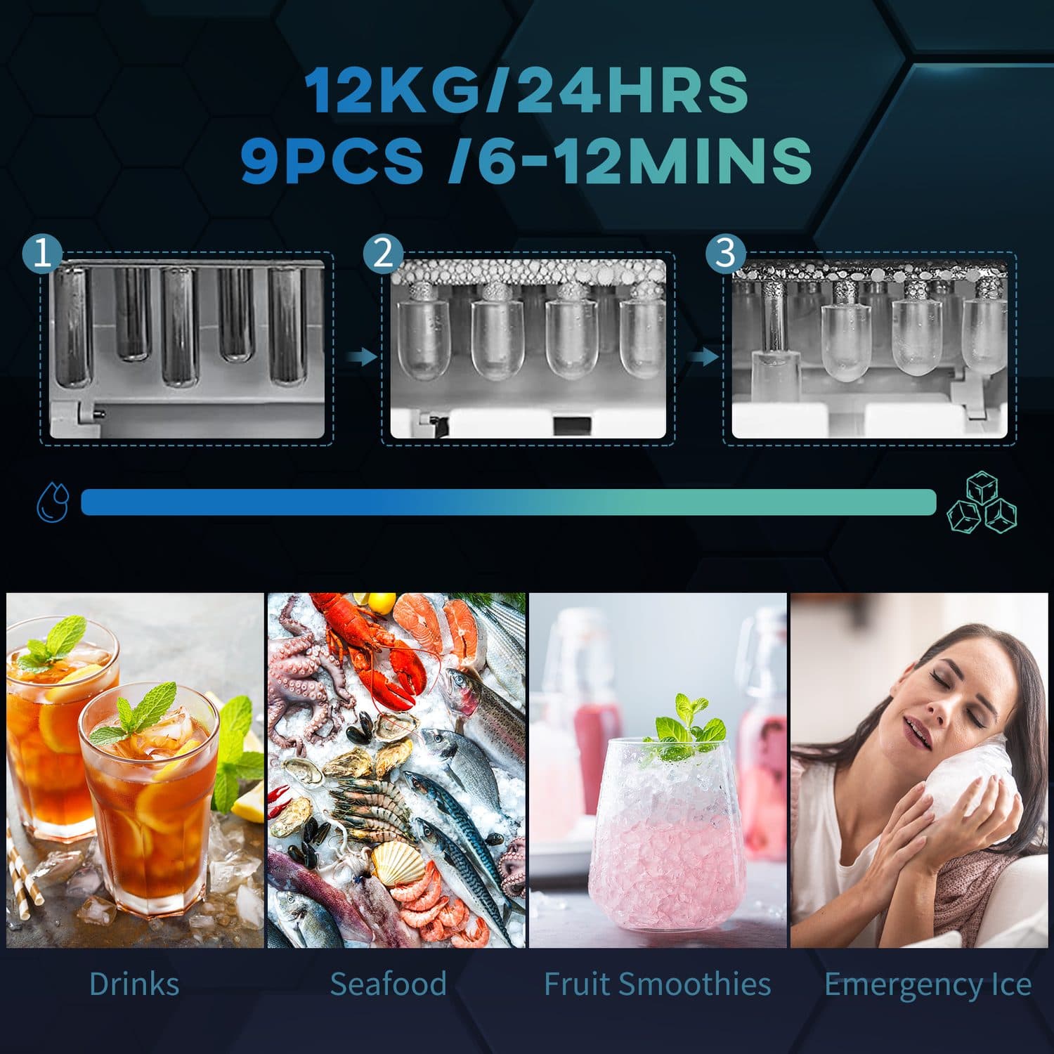 Portable Countertop Ice Maker in Black - image 5