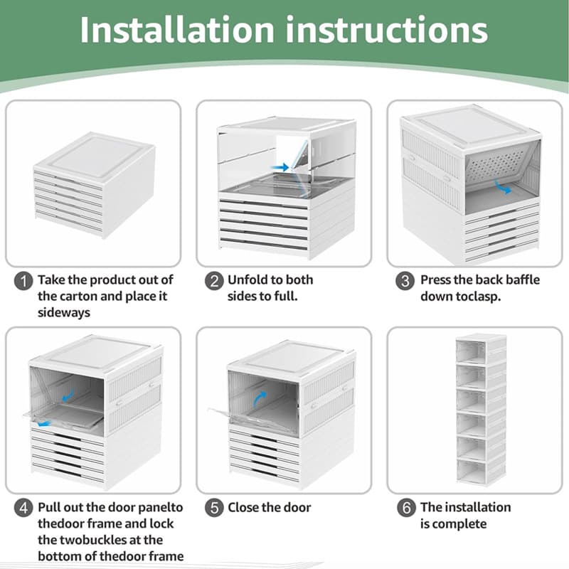 6-Tier Foldable Shoe Storage Stack with Clear Drop-Front Doors - image 1
