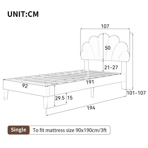 Chic Petal Velvet Bed Frame - image 2