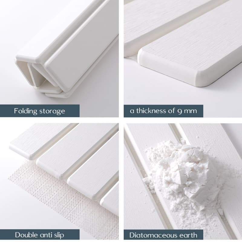 White Foldable Diatomite Drying Mat for Kitchen Draining - image 1