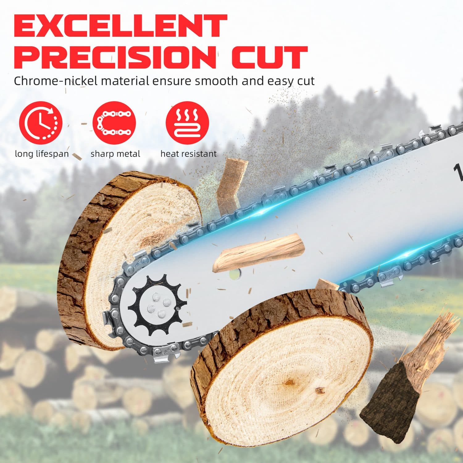 Cut branches with a 12 inch cordless chainsaw kit - image 1