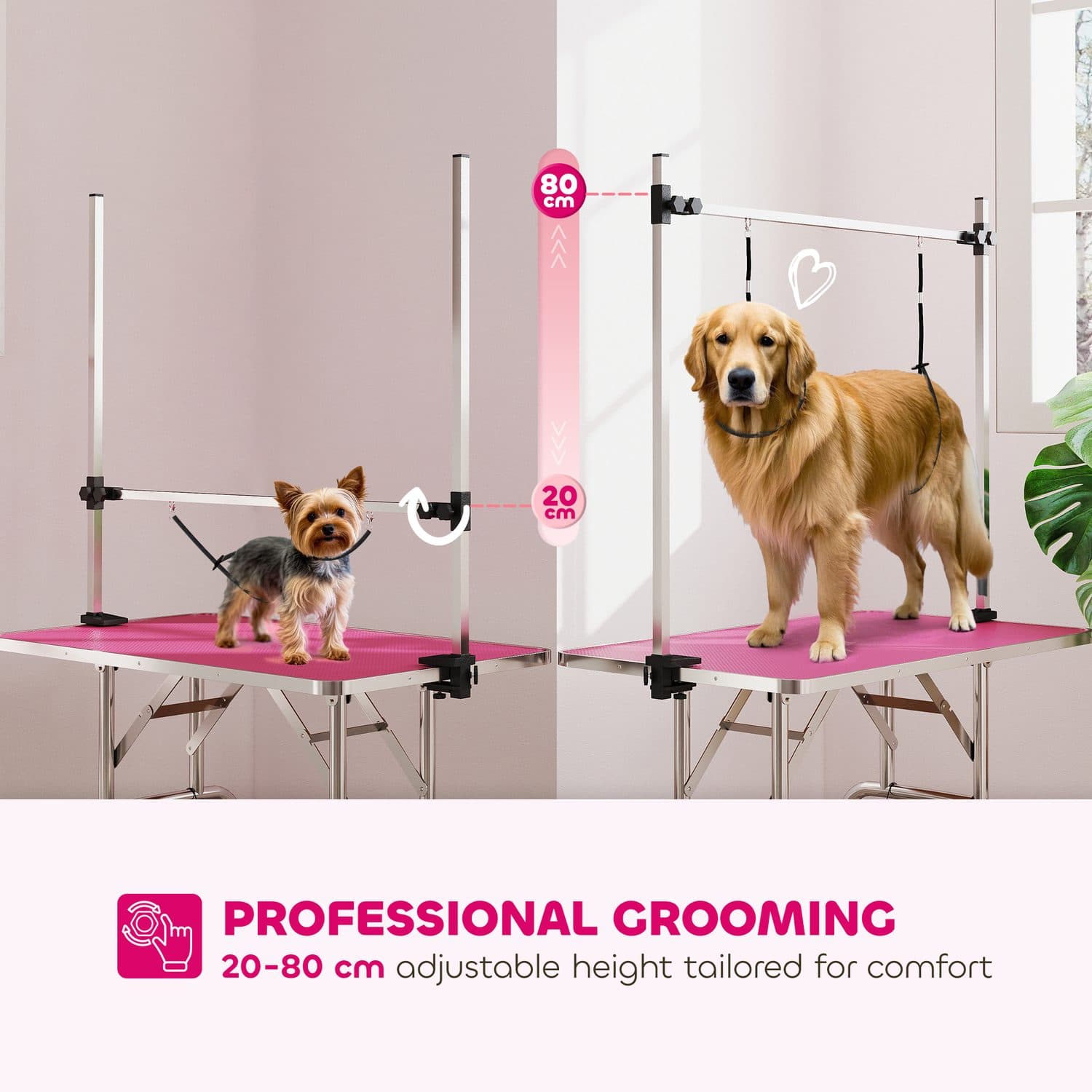 Adjustable Metal Dog Grooming Table with Rubber Top - image 5