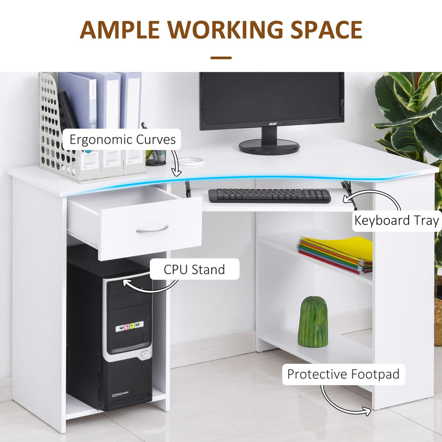 White Corner Desk - image 5