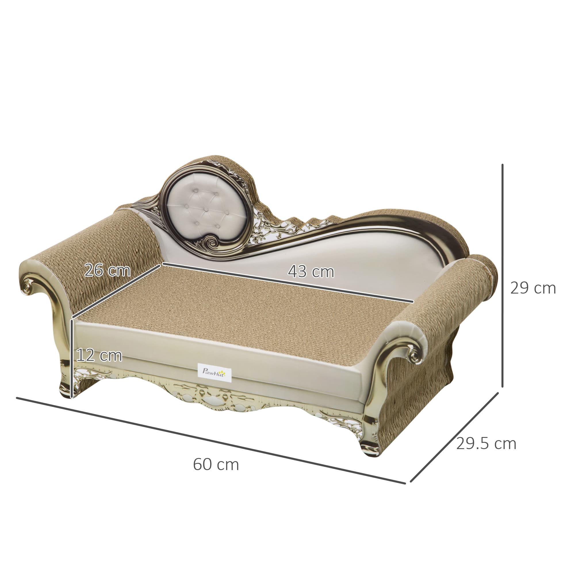 Brown Cat Scratching Chaise Bed for Lounging - image 2