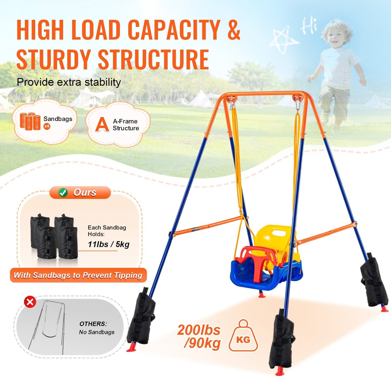 Adjustable 3 in 1 Toddler Swing Set - image 3