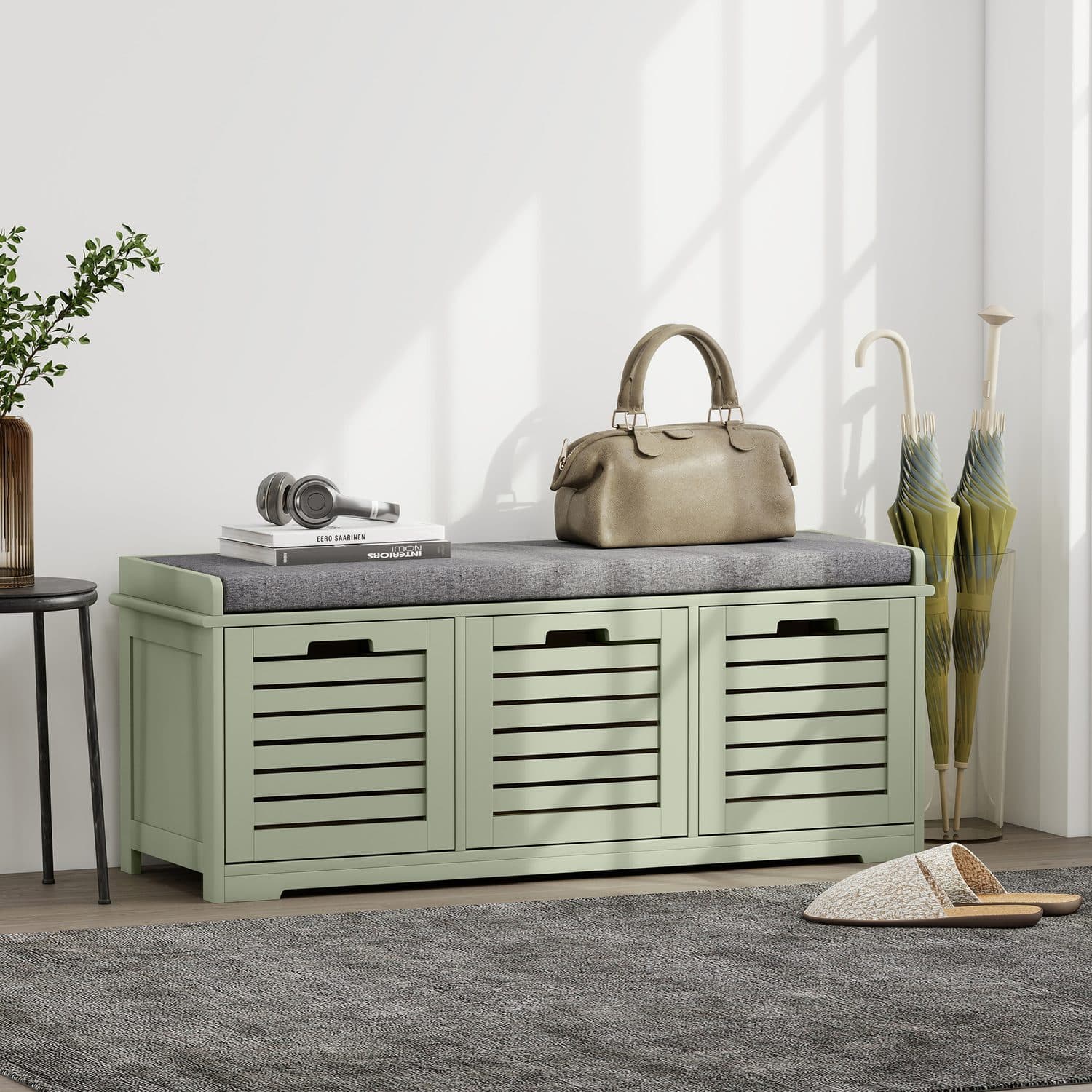 Green Shoe Storage Bench - image 1