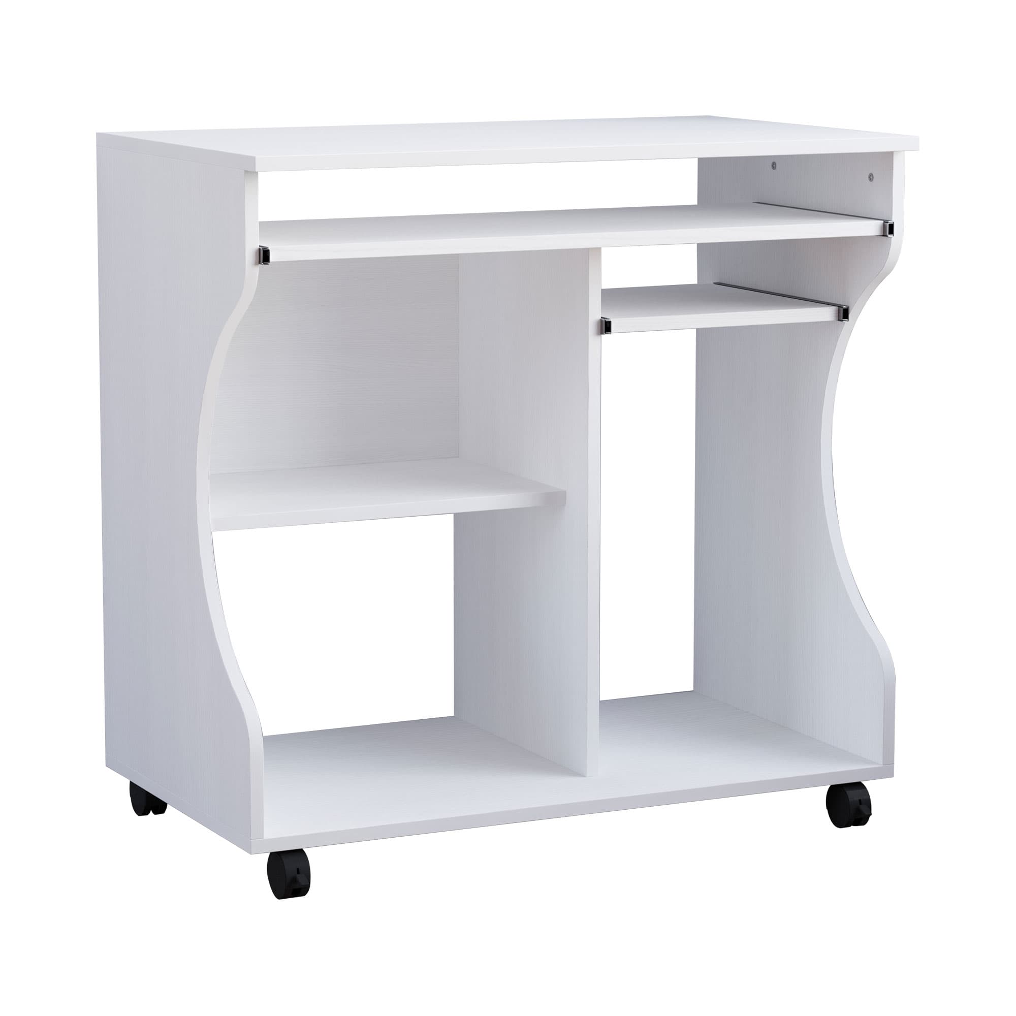 Mobile White Work Desk - White