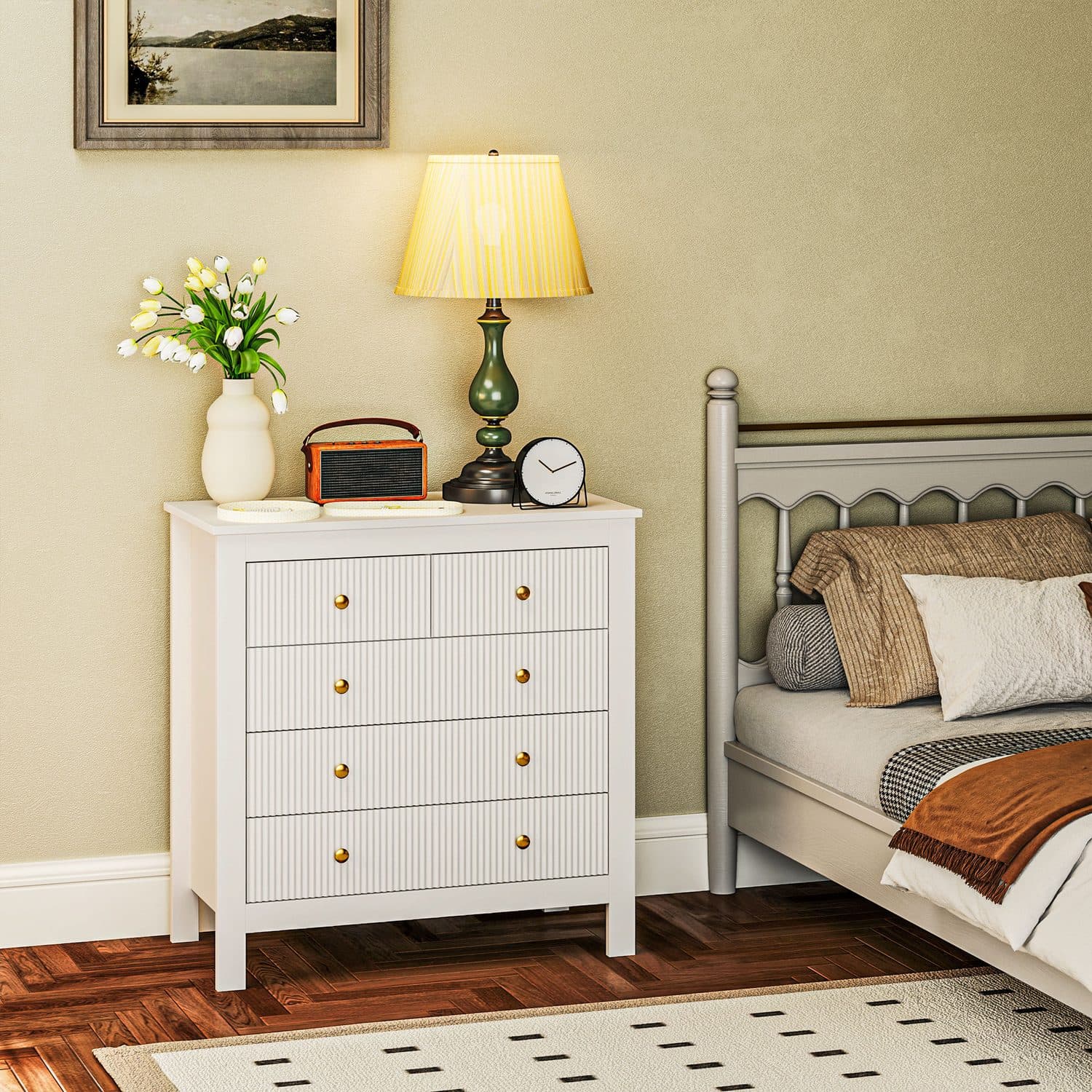 A Considered Chest of Drawers with Reeded Texture - image 5