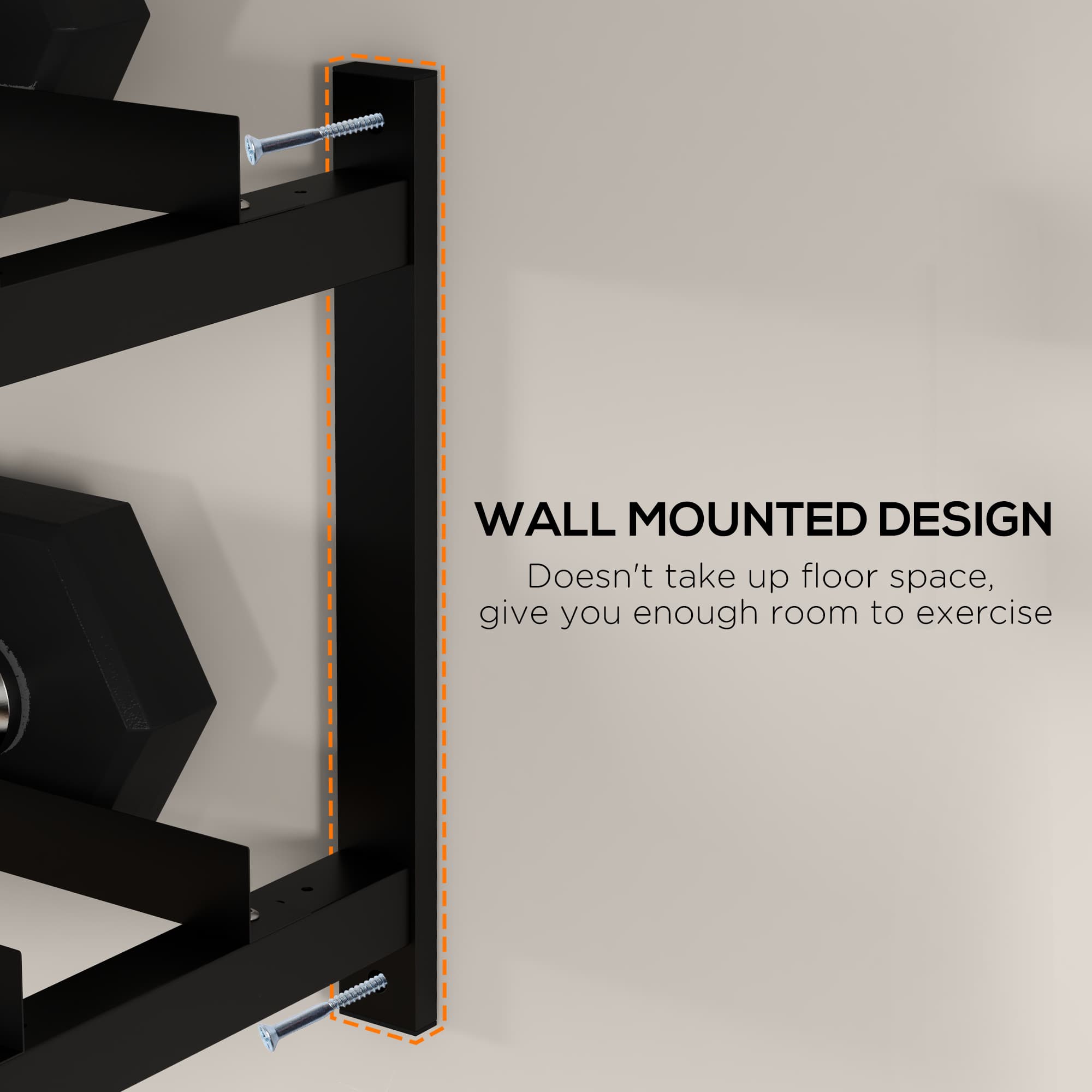 Black Wall Mounted Dumbbell Rack for Home Gyms - image 3
