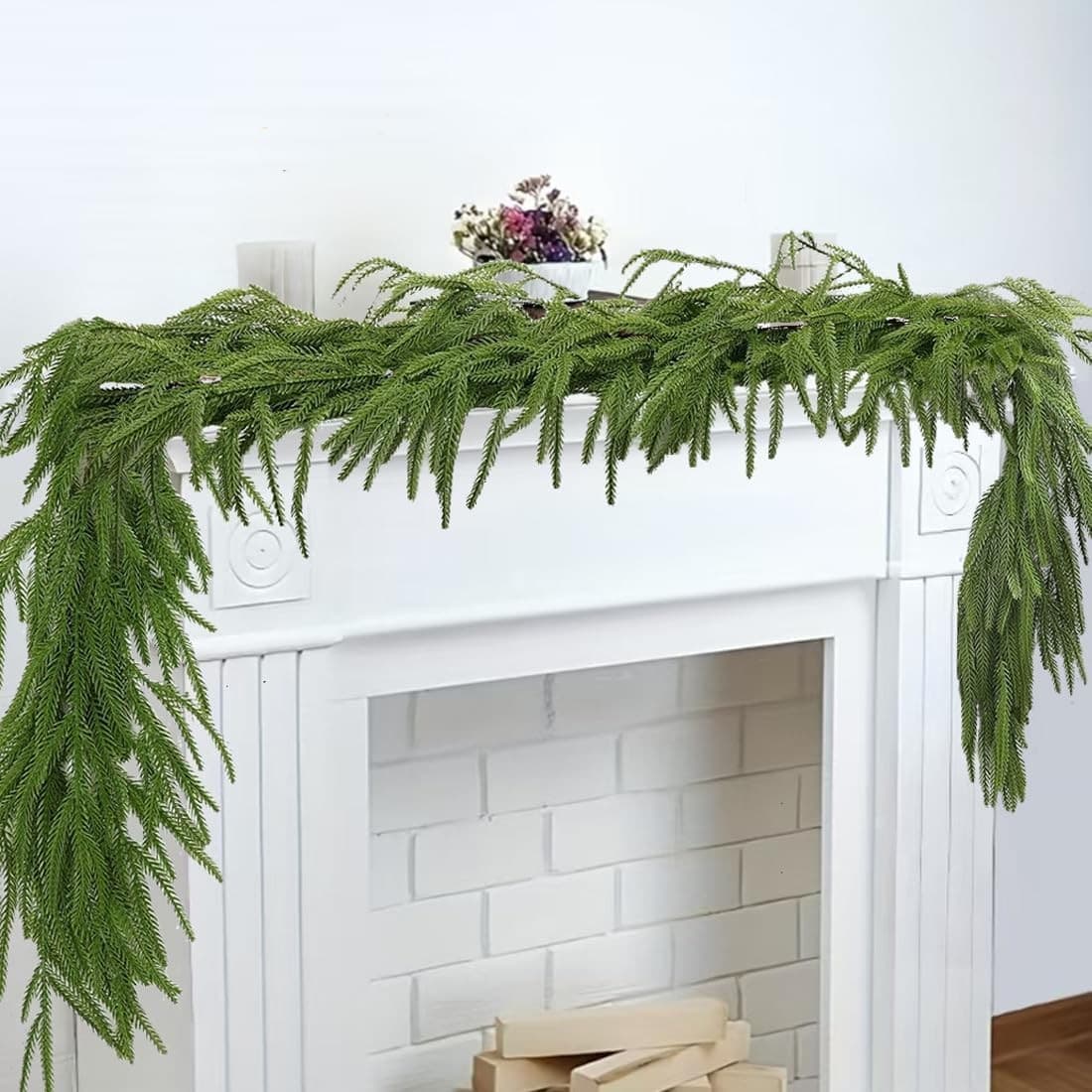 Realistic Norfolk Pine Garland for Festive Home Decor - Default
