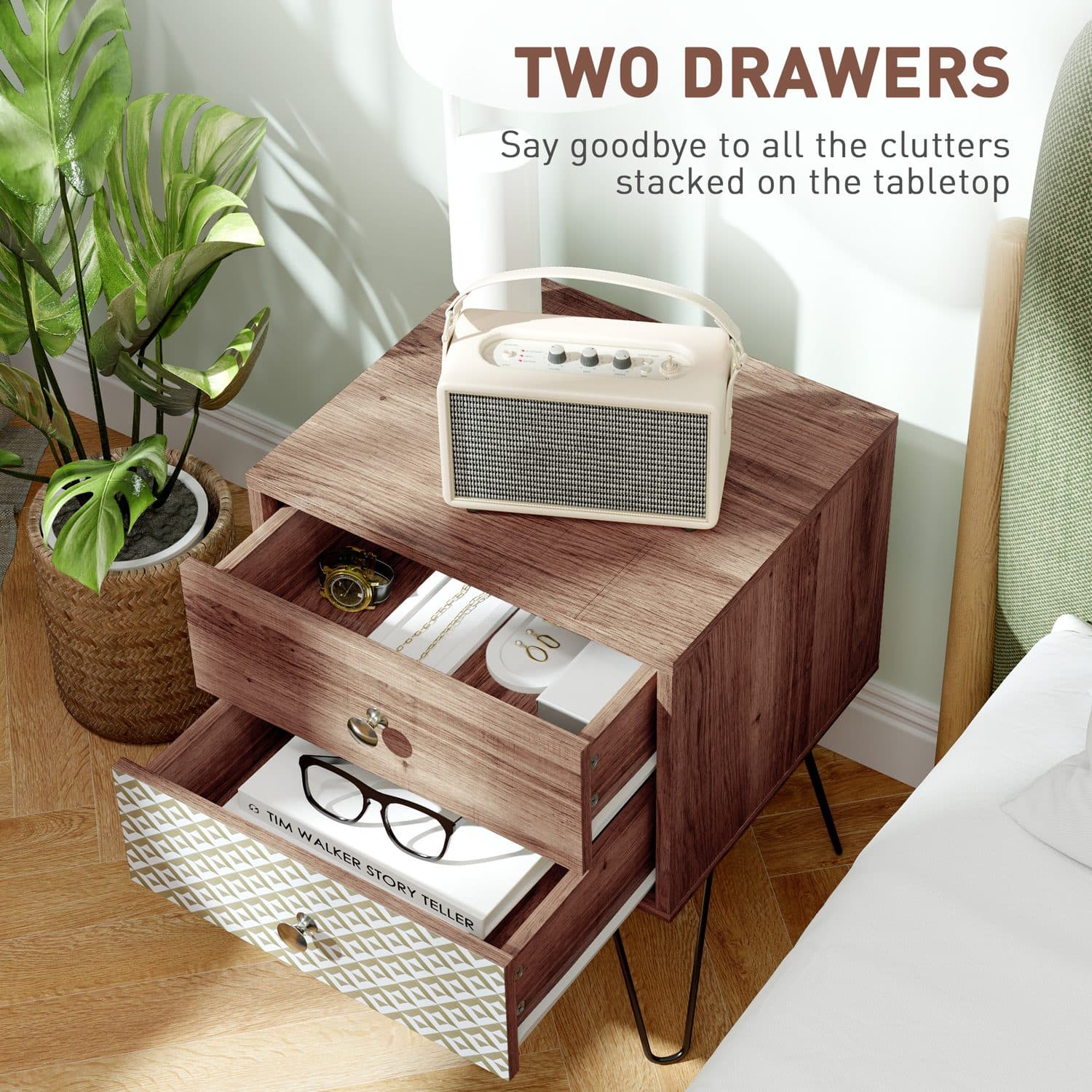 Boho 2-Drawer Bedside Table - image 2