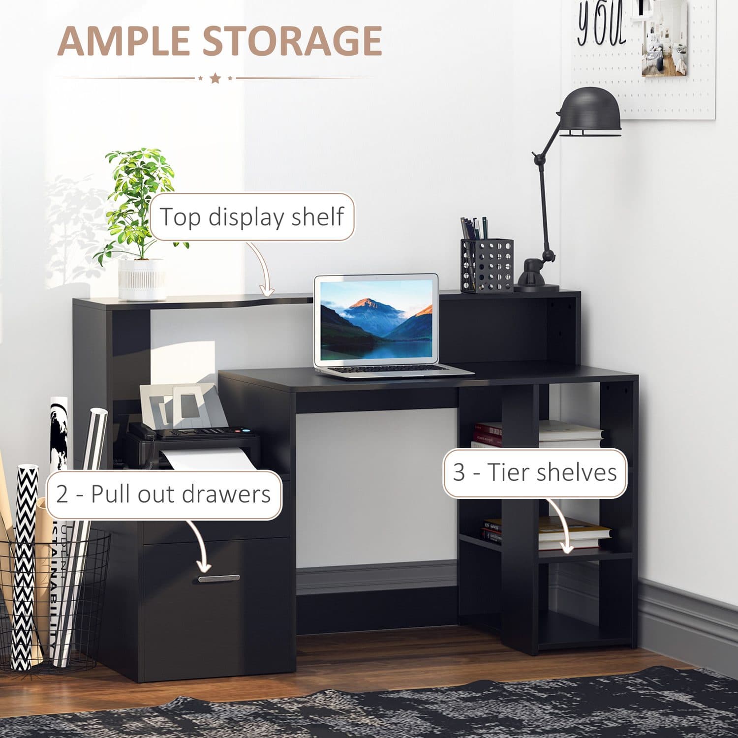 Black Storage Desk - image 1