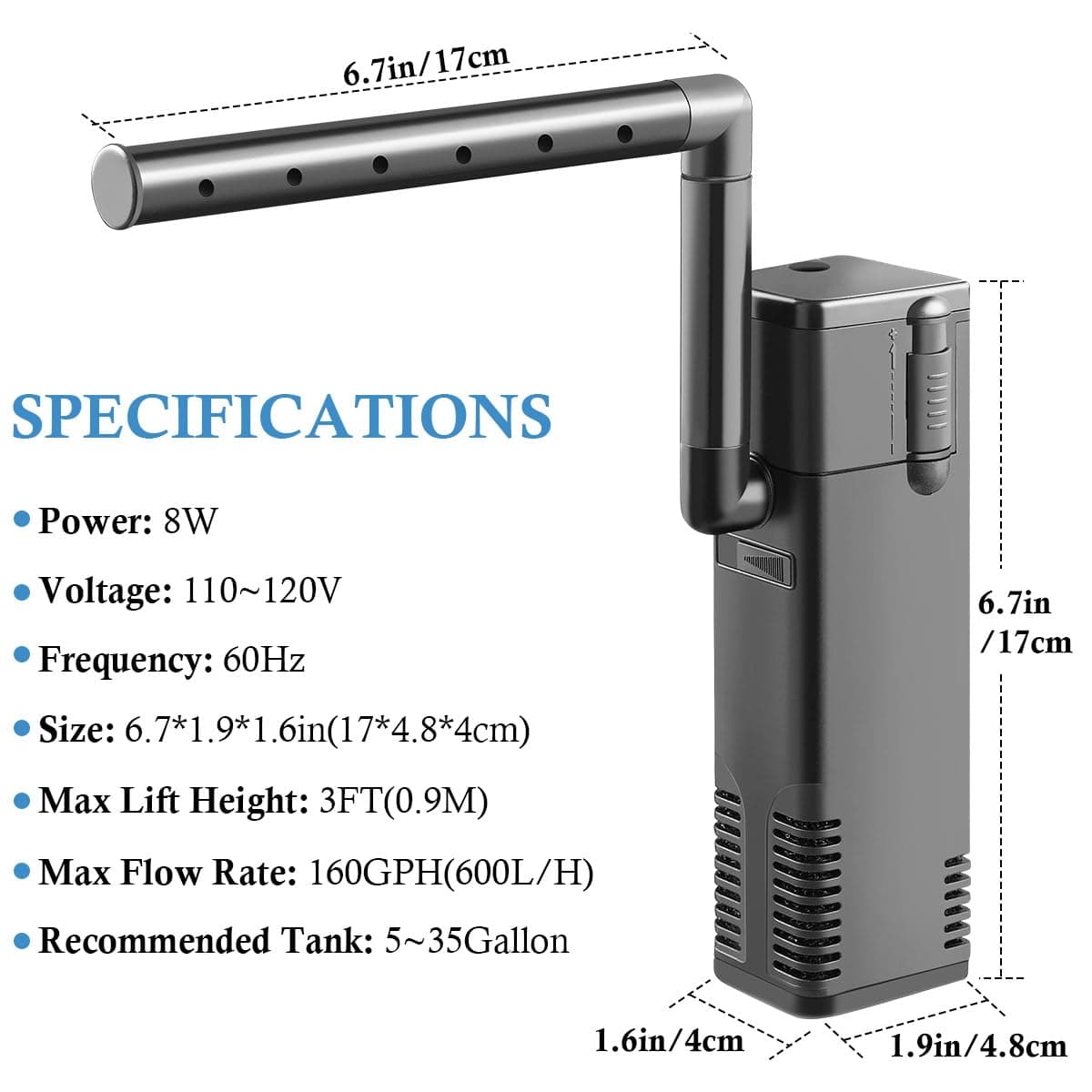 AP-1000L 8W Aquarium Filter Pump - image 2
