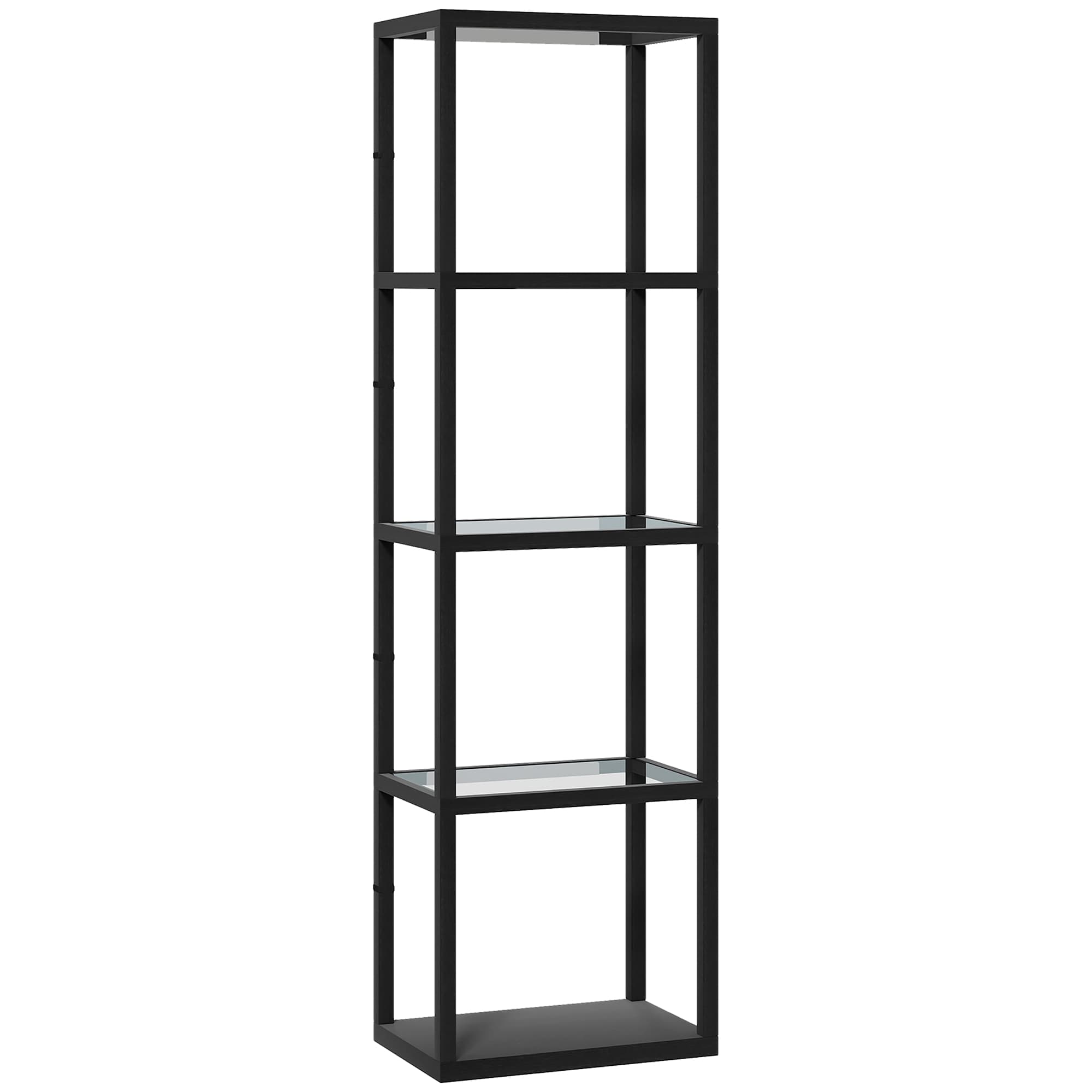 Black 4-Shelf LED Floor Lamp - Black