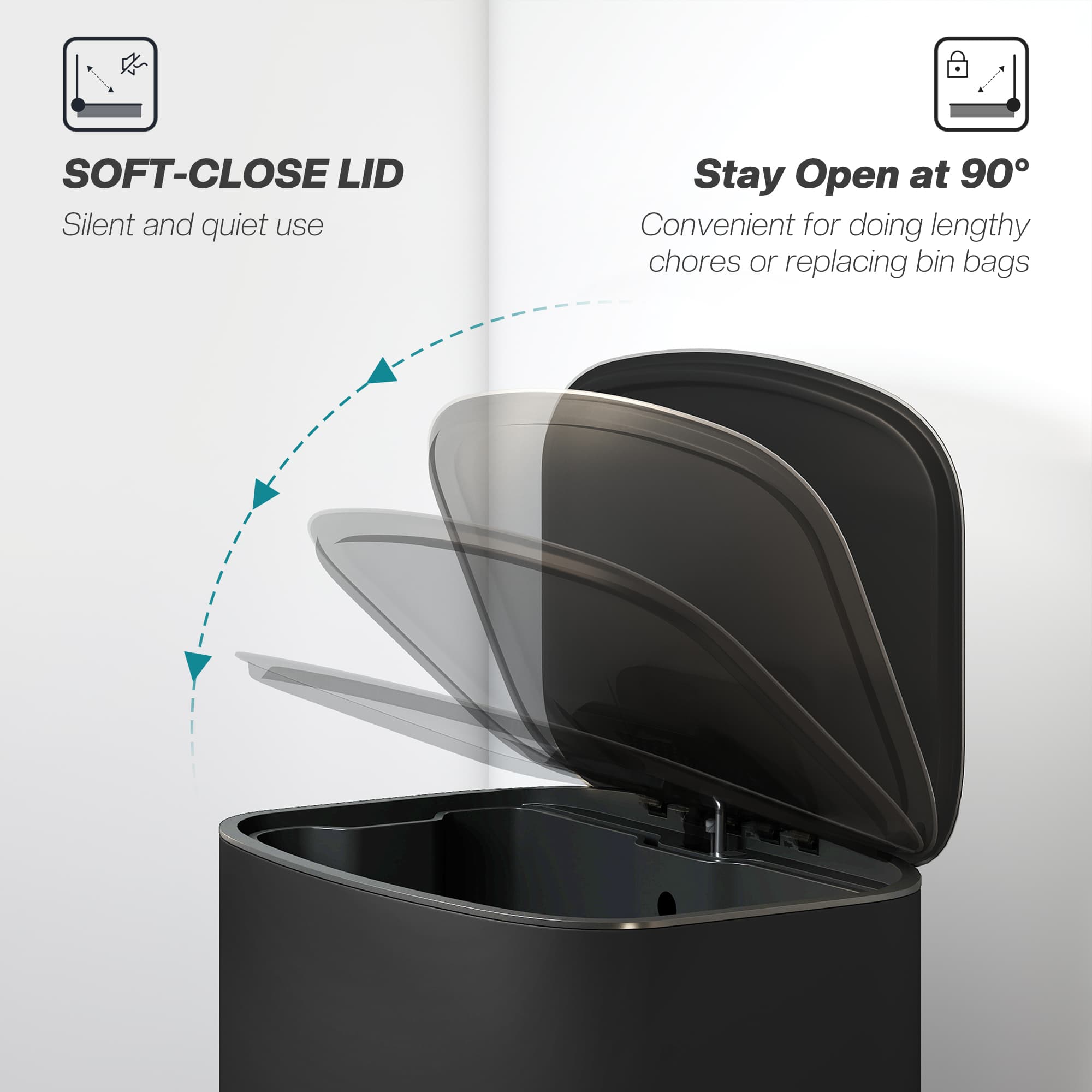 50-Litre Soft-Close Pedal Bin with Stay-Open Function - image 2