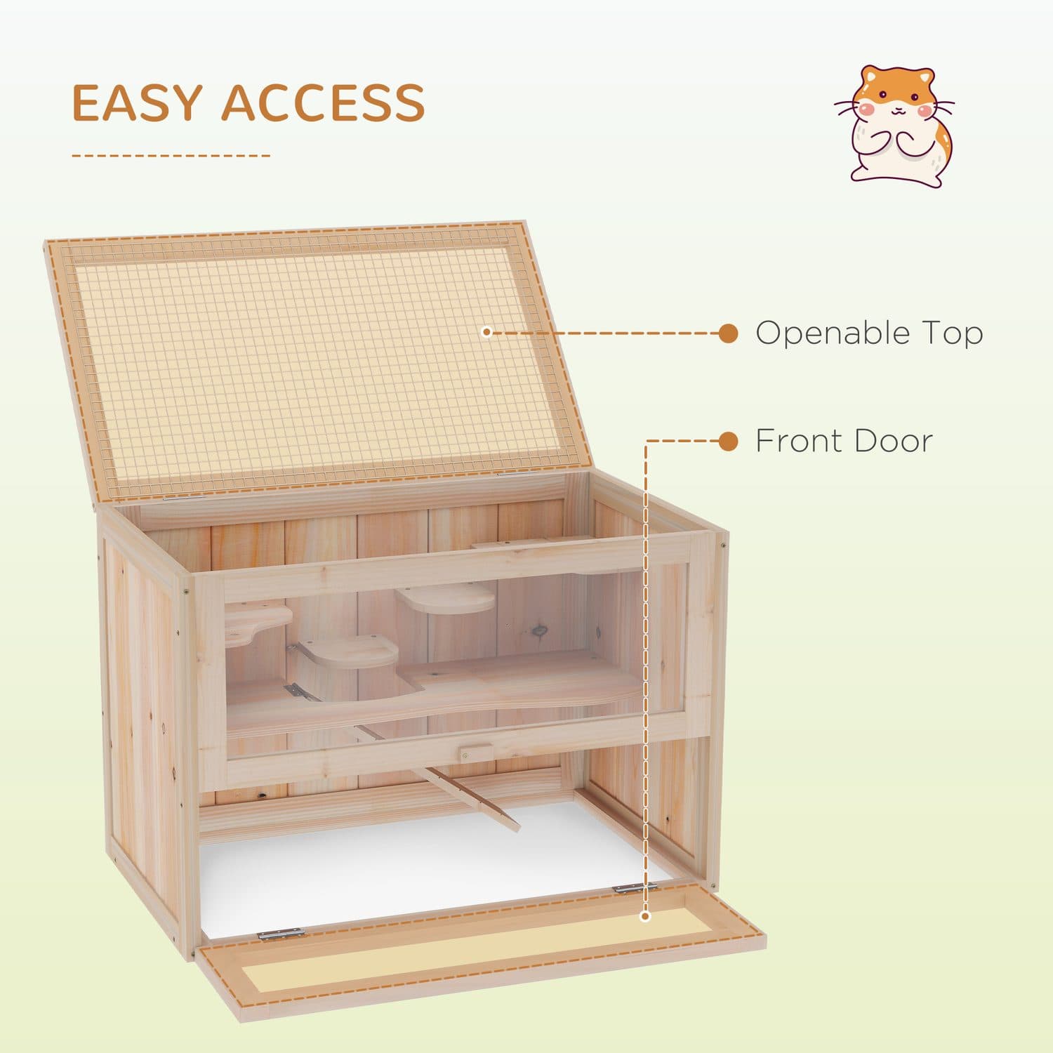 Two-Level Wooden Hamster & Small Animal Cage - image 5
