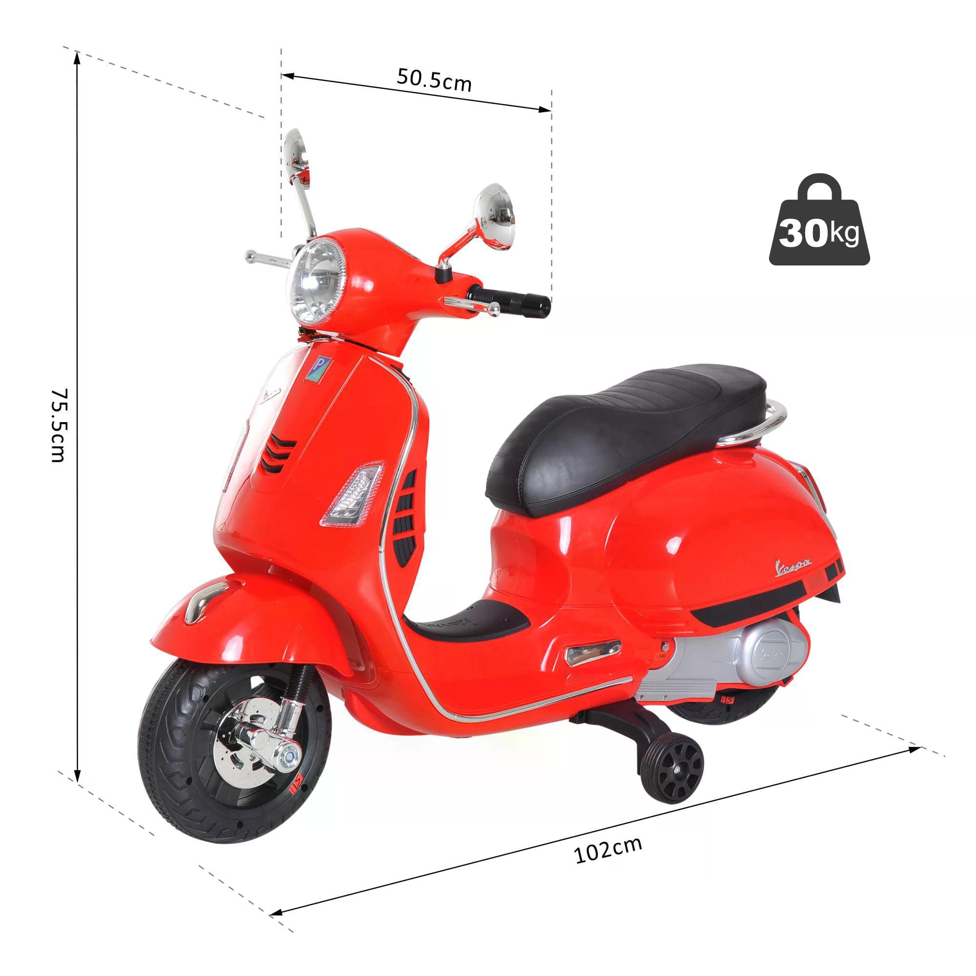 A red 6V ride-on scooter for young riders - image 4