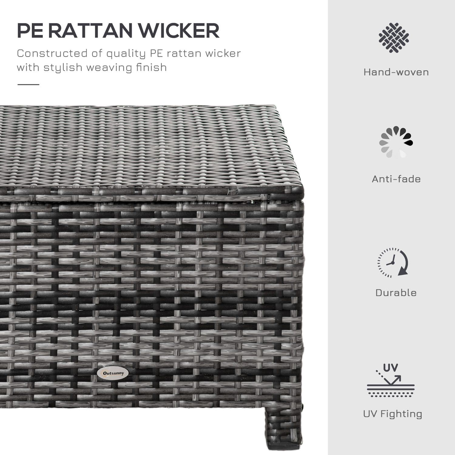 Grey Rattan Footstool for Effortless Relaxation - image 5