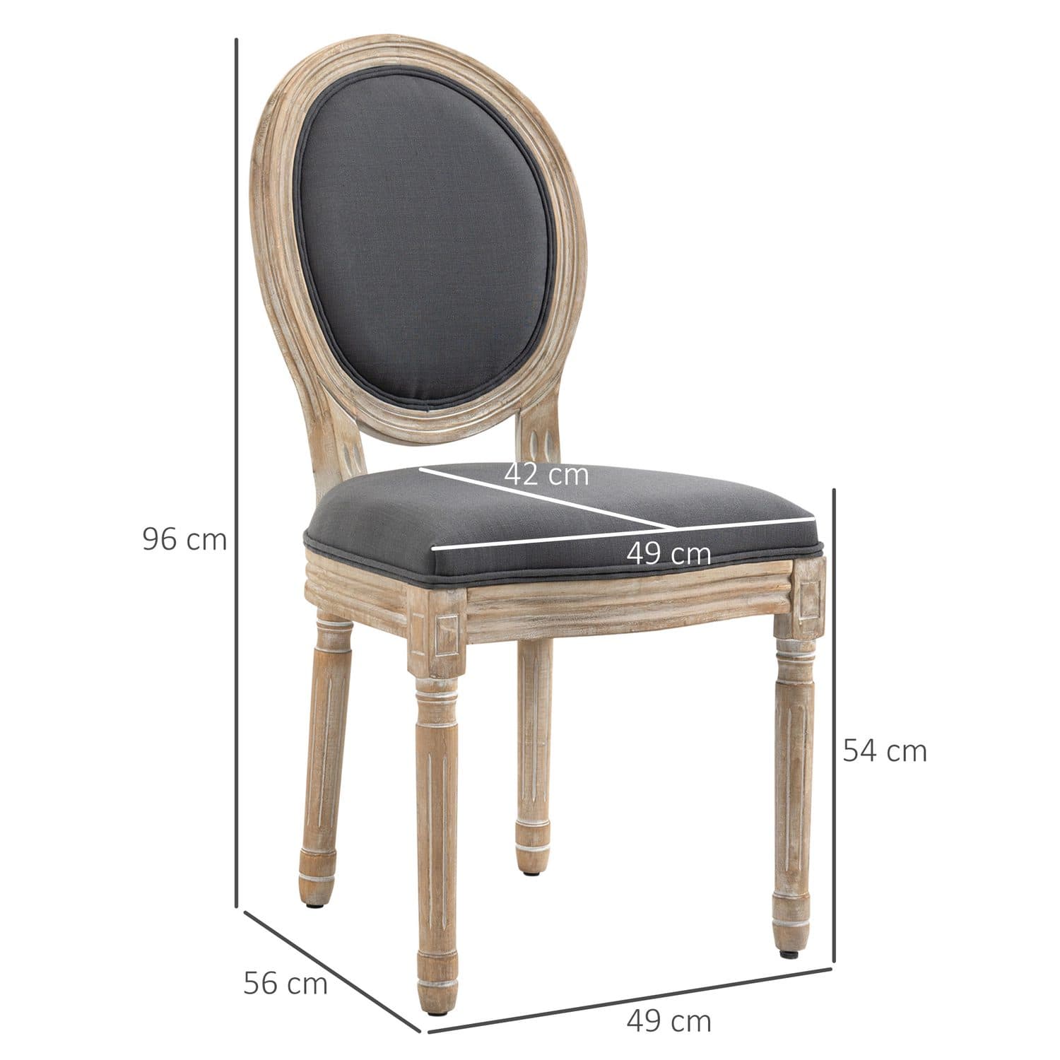 Two French-Inspired Dining Chairs with Carved Wood Frame - image 4